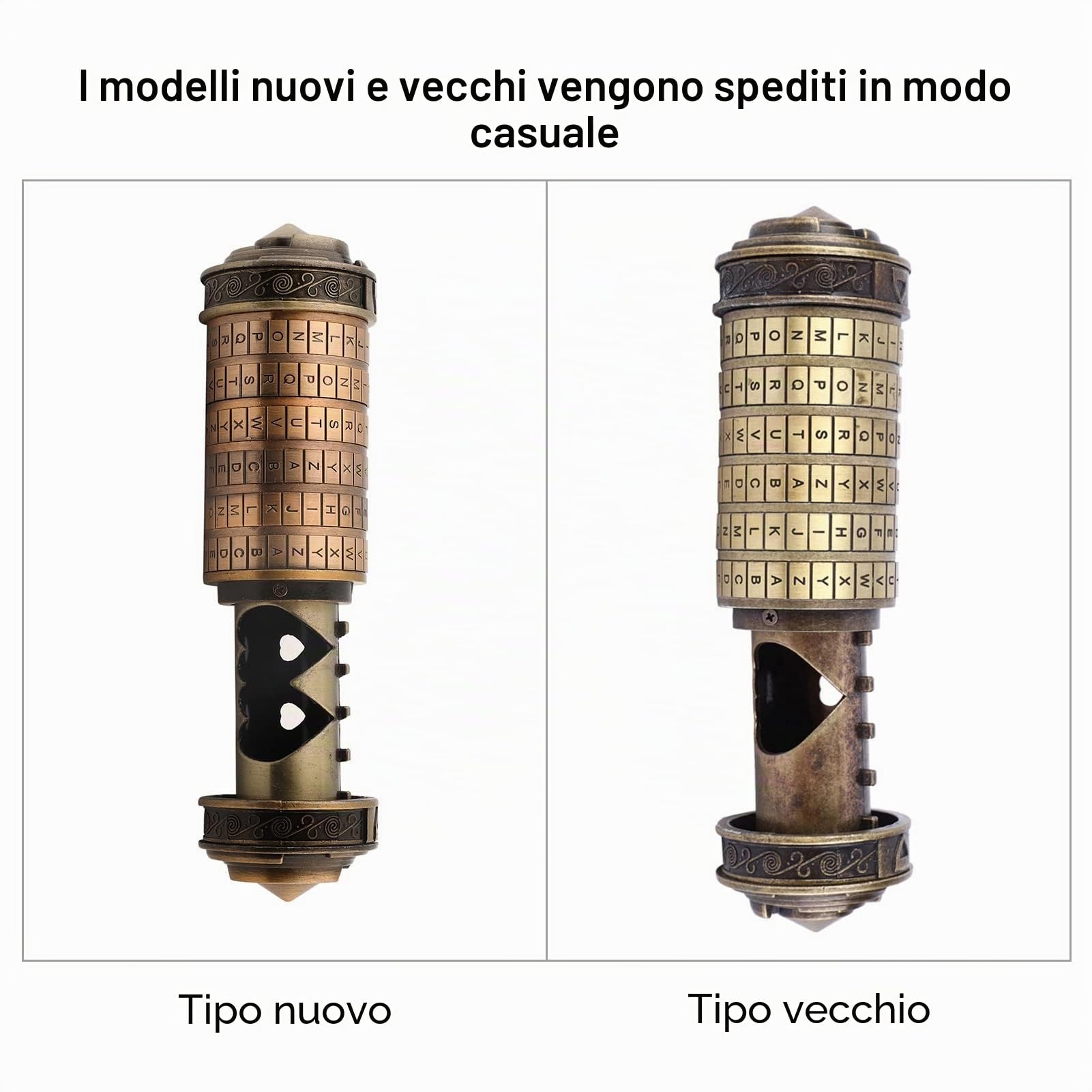 OUKENS Lucchetto Codice da Vinci, Lucchetto Mini Cryptex, Scatole Puzzle con Scomparti Nascosti Porta Anello Regalo Romantico Password Predefinita: ILOVEUBRegali di Compleanno Per Lei
