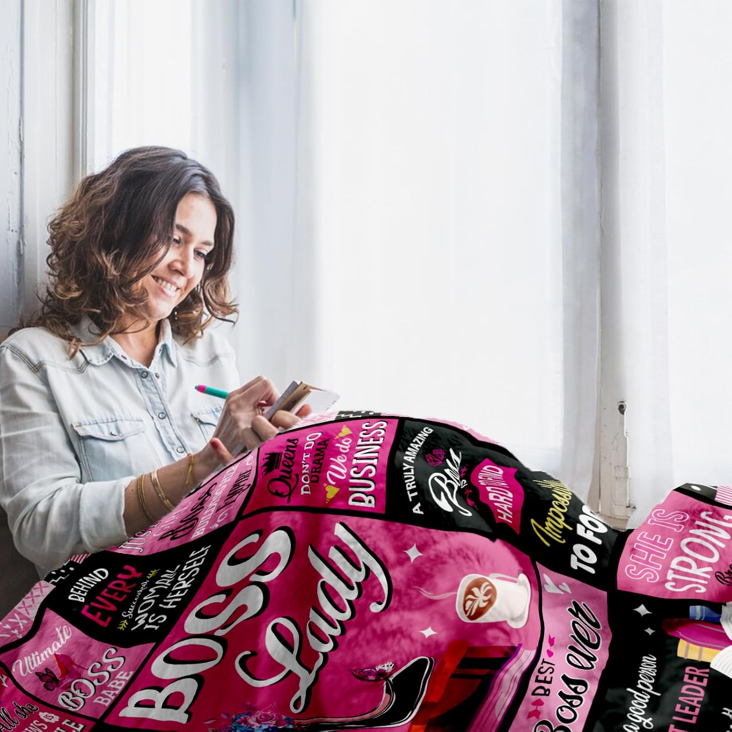 Boss Lady Gifts for Women, Boss Day Blanket Appreciation Gifts for Women, Birthday Gift for Bosses Female Manager Leader Office Decor, 50"X60" - Image 5