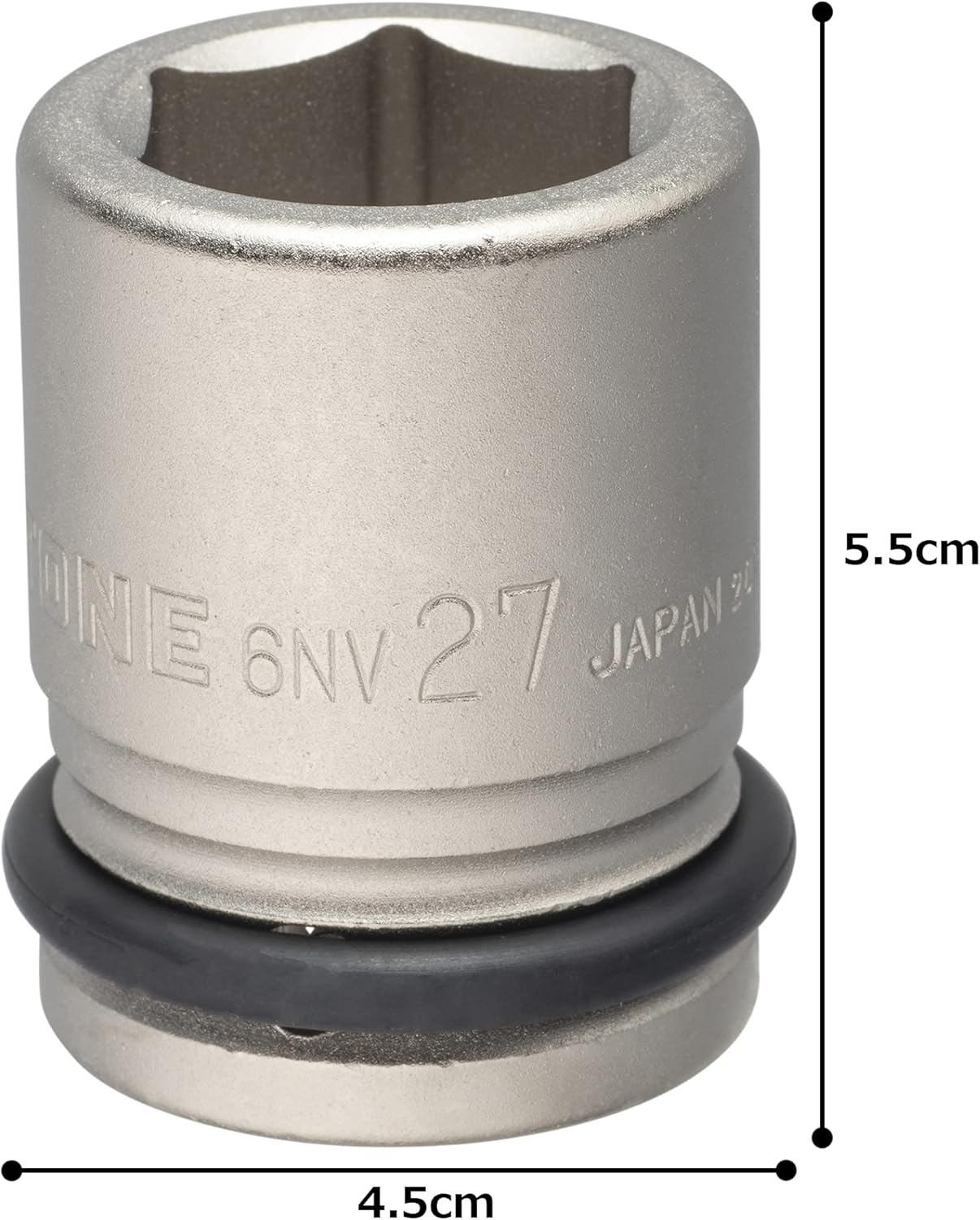 Tone HP6NV-27 Impact Socket 0.7 inch (19.0 mm) (3/4 inch), Double Side Width 1.1 inches (27 mm)