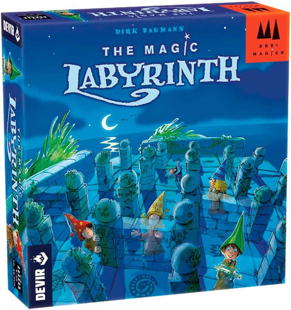Devir - The Magic Labyrinth Board Game, Family Memory & Maze Game with Magnetic Mechanism, Kids Strategy Game for Kids and Families, Ages 6+, 2–4 Players, 30 Playtime