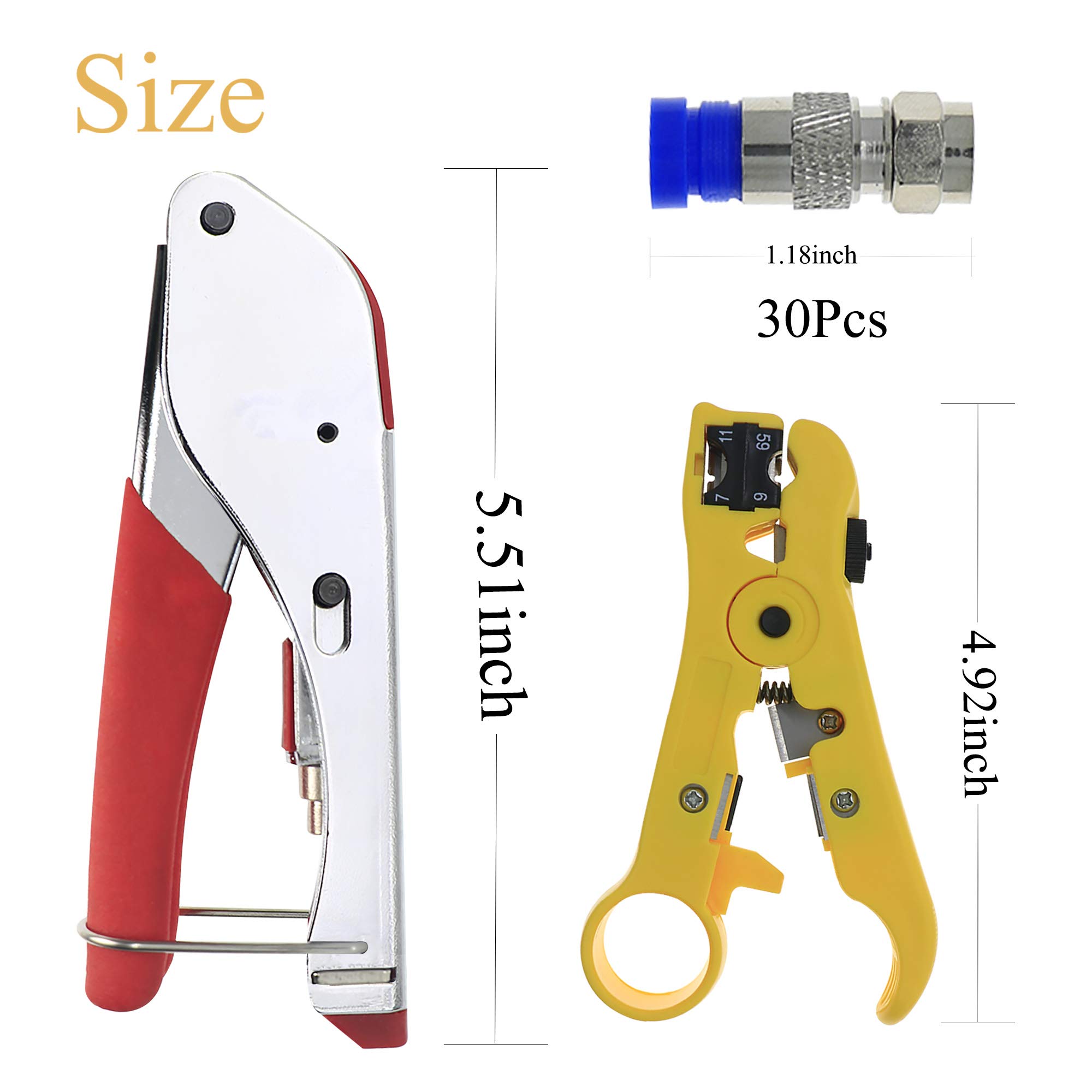 Buy Coax Cable Crimper Kit Coaxial Cable Compression Tool Kit with