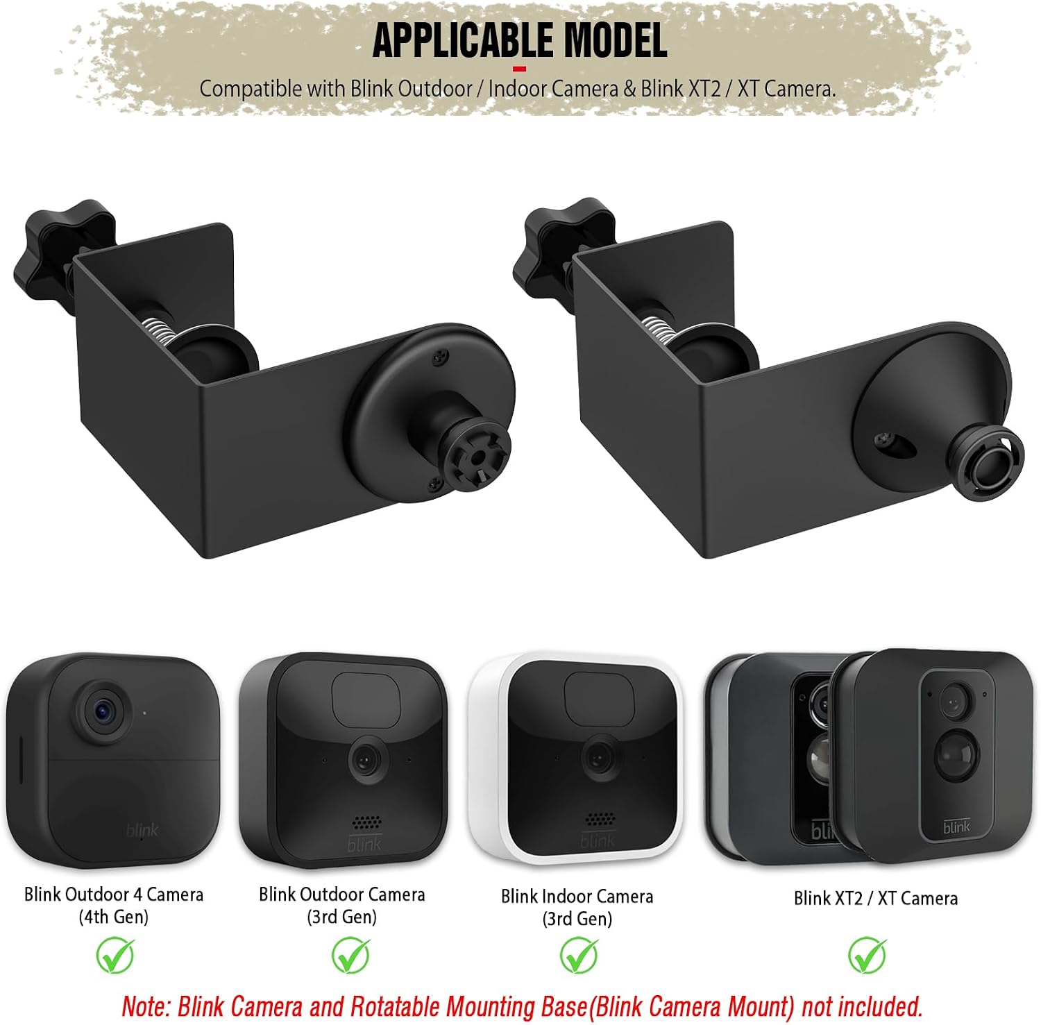 Door/Gutter Mount for Blink Indoor/Outdoor Camera(4th/3rd Gen) & Blink XT2/XT Camera - Blink Security Camera Mounting Accessories for Home/Apartments/Business, No Drilling, No Damage