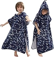 Vista 16 de BANGSAUR Toalla con capucha para niños, para el baño, la playa, toallas de algodón suave, absorbente, para piscina, con capucha, poncho para bebé