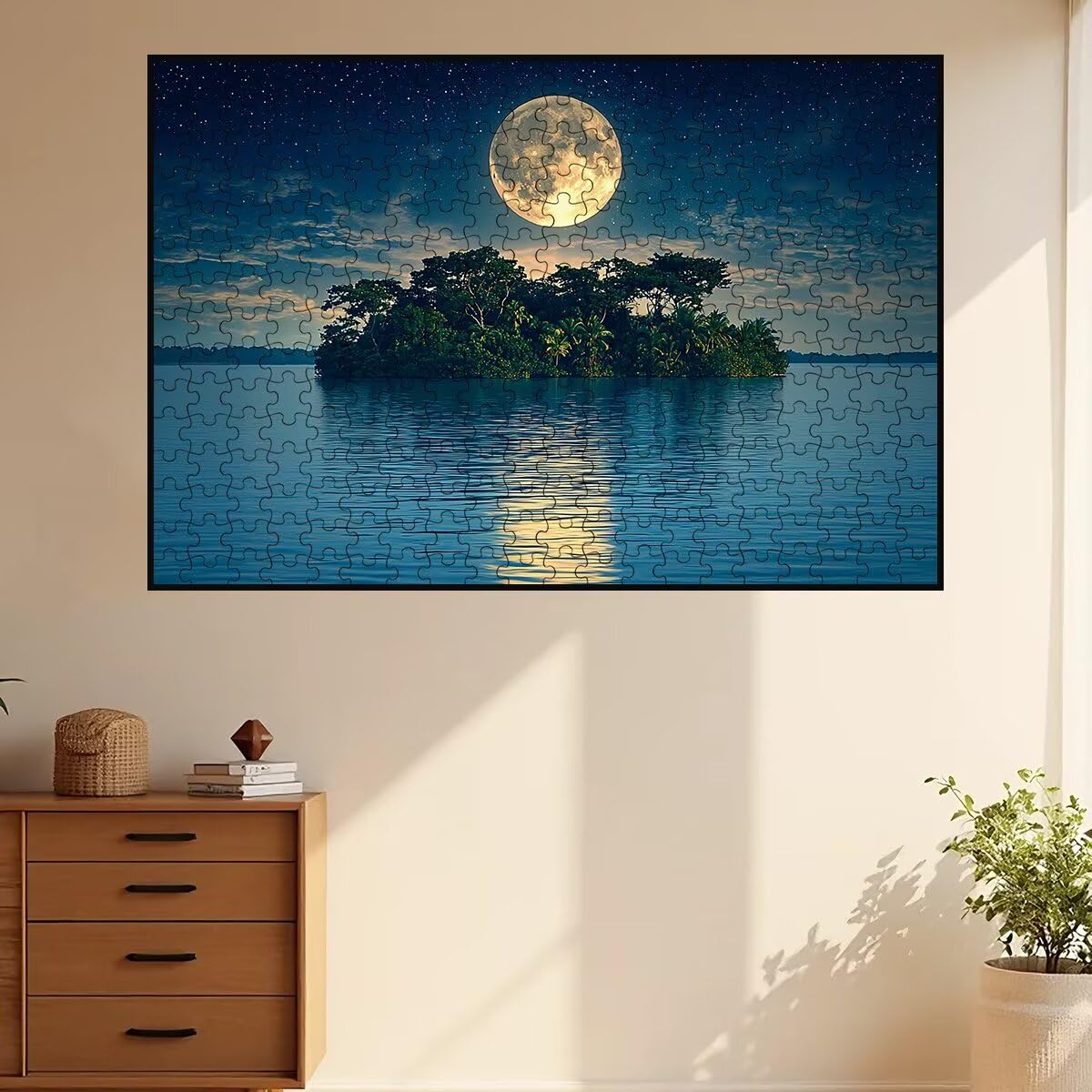 Puzzle 1500 elementów dorośli ryby, puzzle dla dorosłych 1500 elementów, wyspa Klasyczne puzzle do gry edukacyjne w rodzinie, duże drewniane puzzle z pudełkiem na prezent dla mężczyzn, wystrój