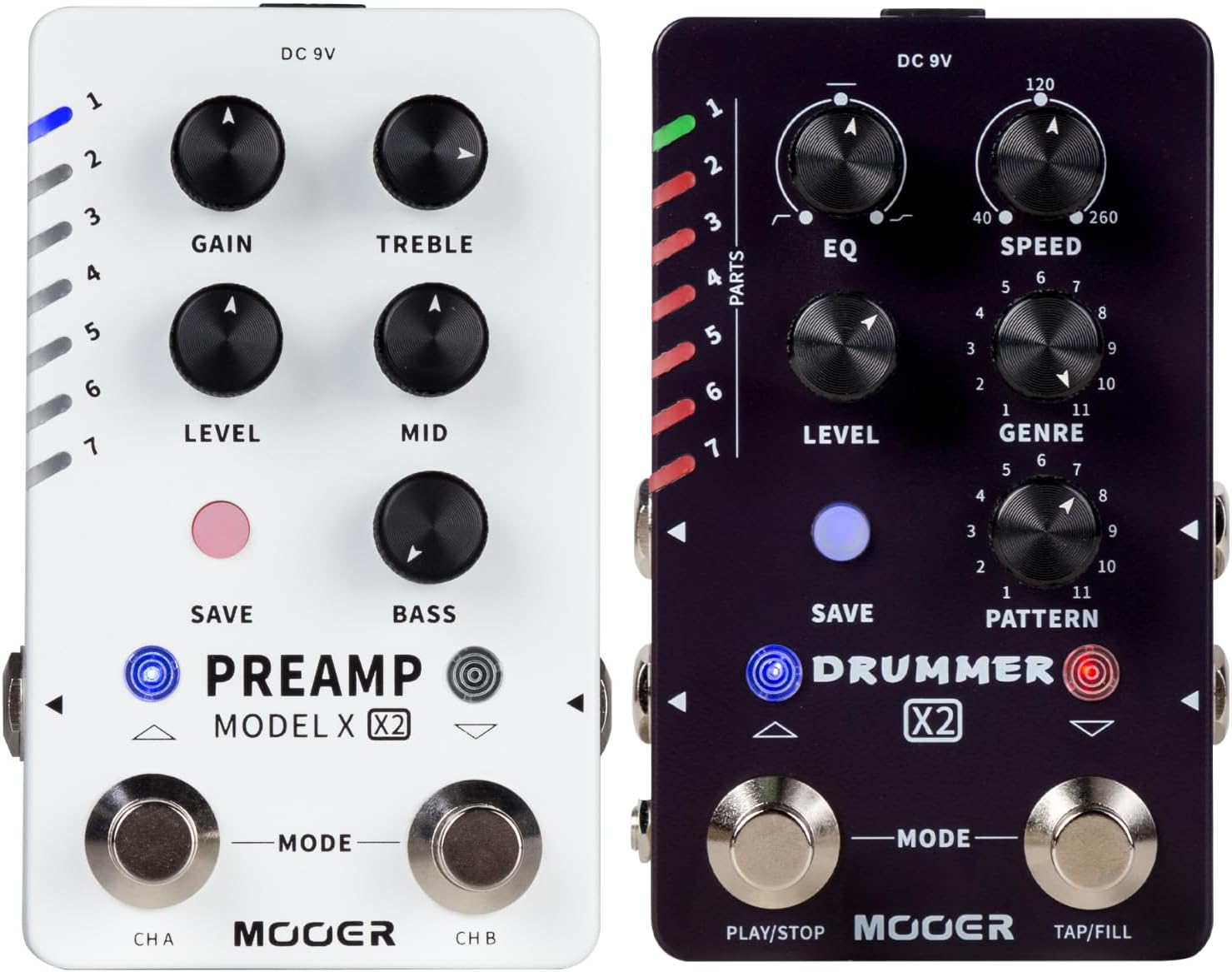 MOOER Drummer X2 Drum Machine Pedal and Preamp Model X