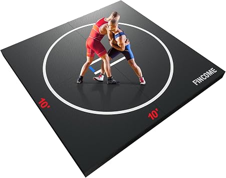 10 x 10 /10 x 6.5 Wrestling Mat for Home Black Jiu Jitsu Wrestling Mats Durable Judo Mats for BJJ MMA Training Roll-Up Design Wrestling Mat for Grappling Martial Art Boxing Judo