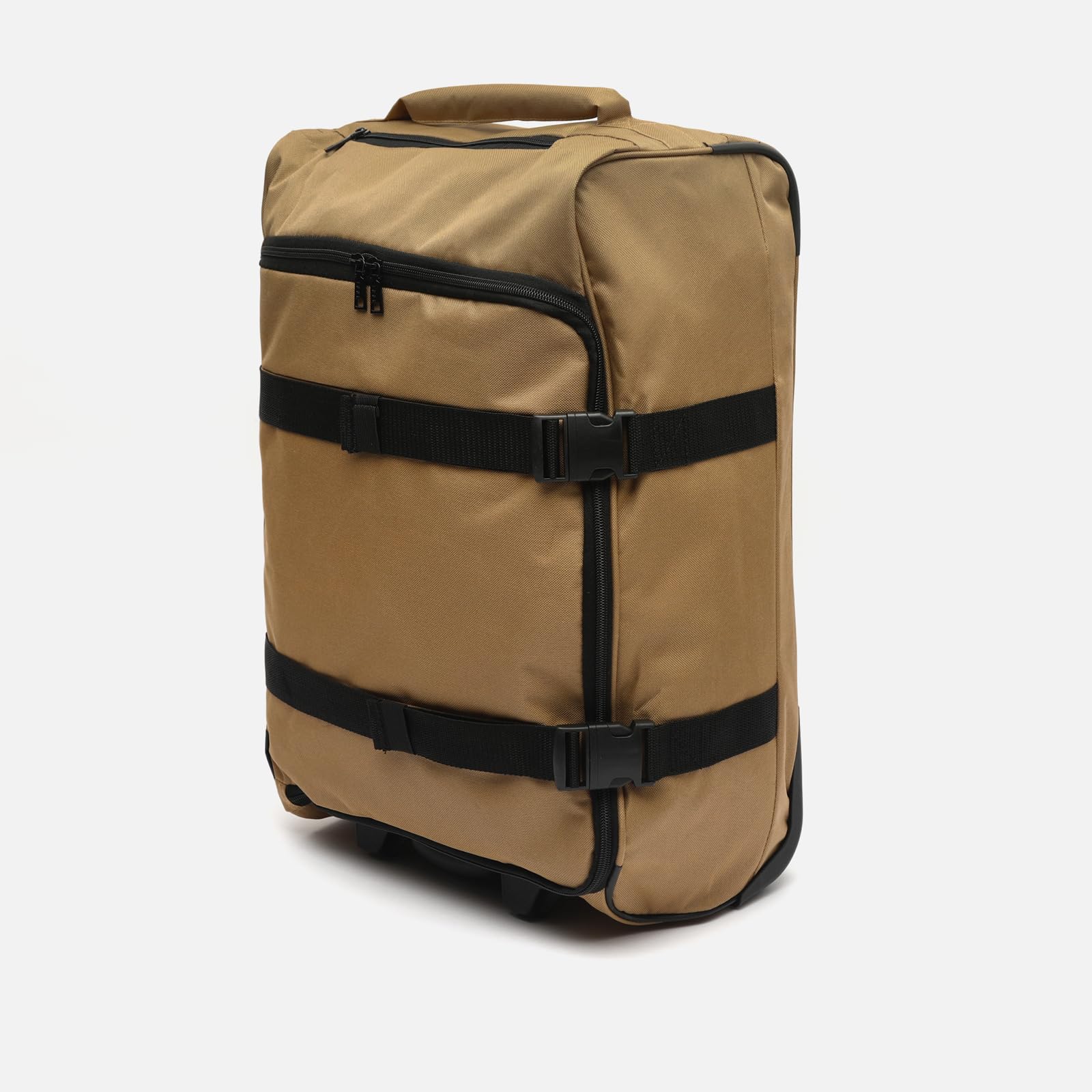 MISAKO Maleta de Tela Pequeña de Viaje Caci Beige Unisex - Equipaje Blando semirrígido de 55x20x35cm de