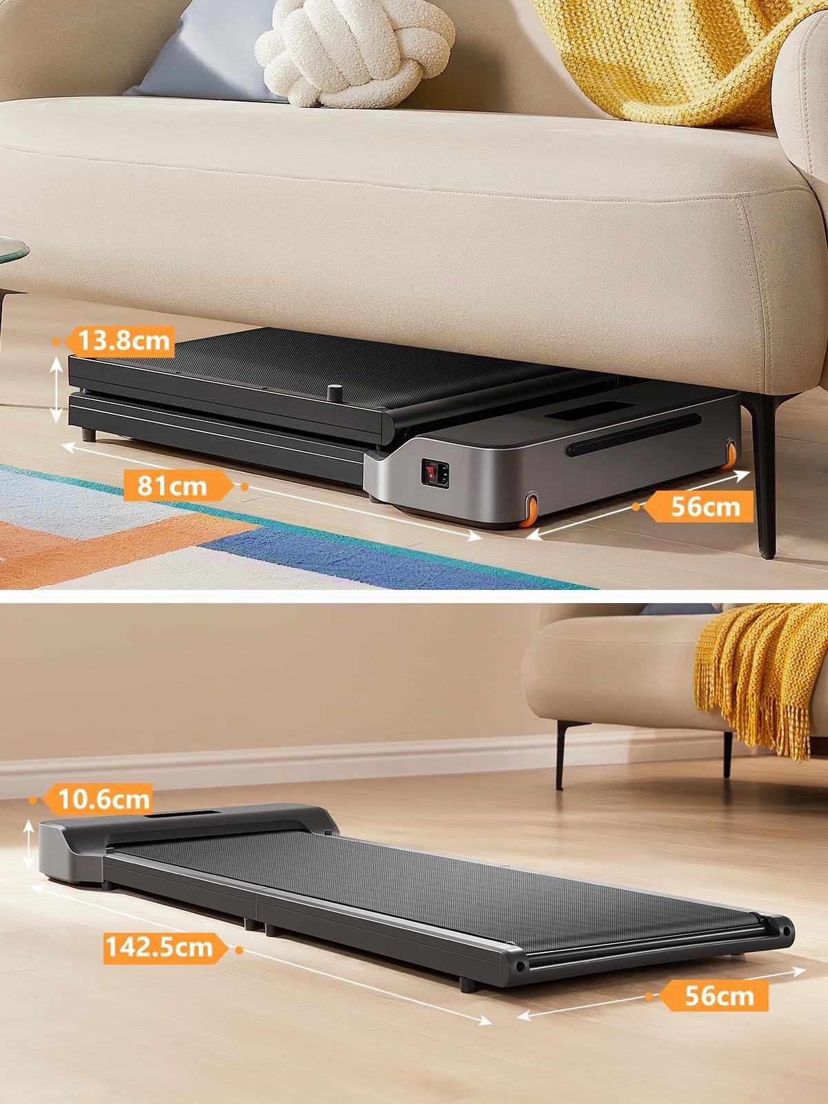 WalkingPad by KingSmith Z1, P1, A1 Pro, Z3 H+, G1 Walking-Pad Laufband für Zuhause Büro klappbar (je nach Modell: bis zu 136kg Tragkraft, 12km/h; alle Modelle: LED-Display, App, Keine Montage nötig)
