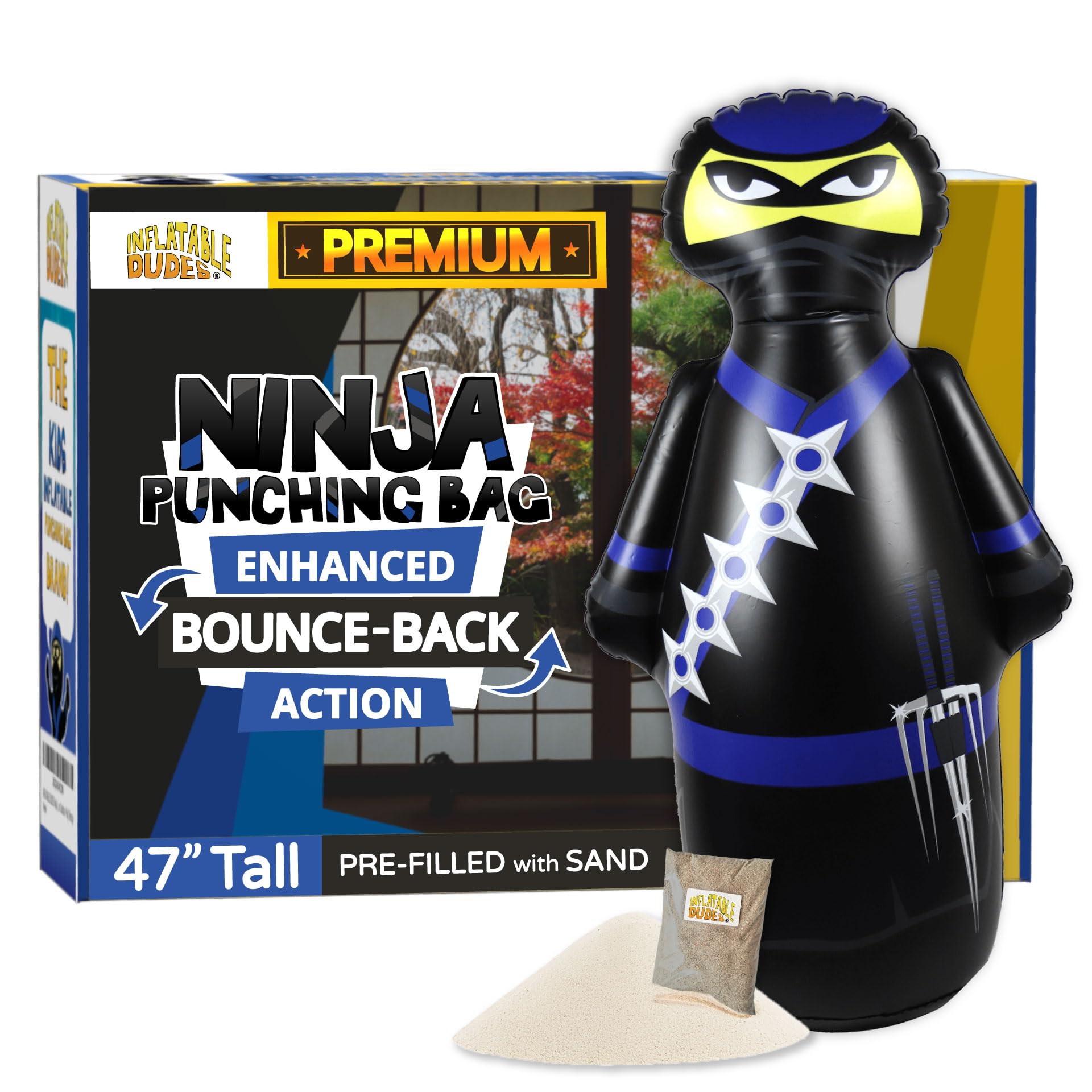 INFLATABLE DUDES Kids Punching Bag- Bop Bag | Sand-Base