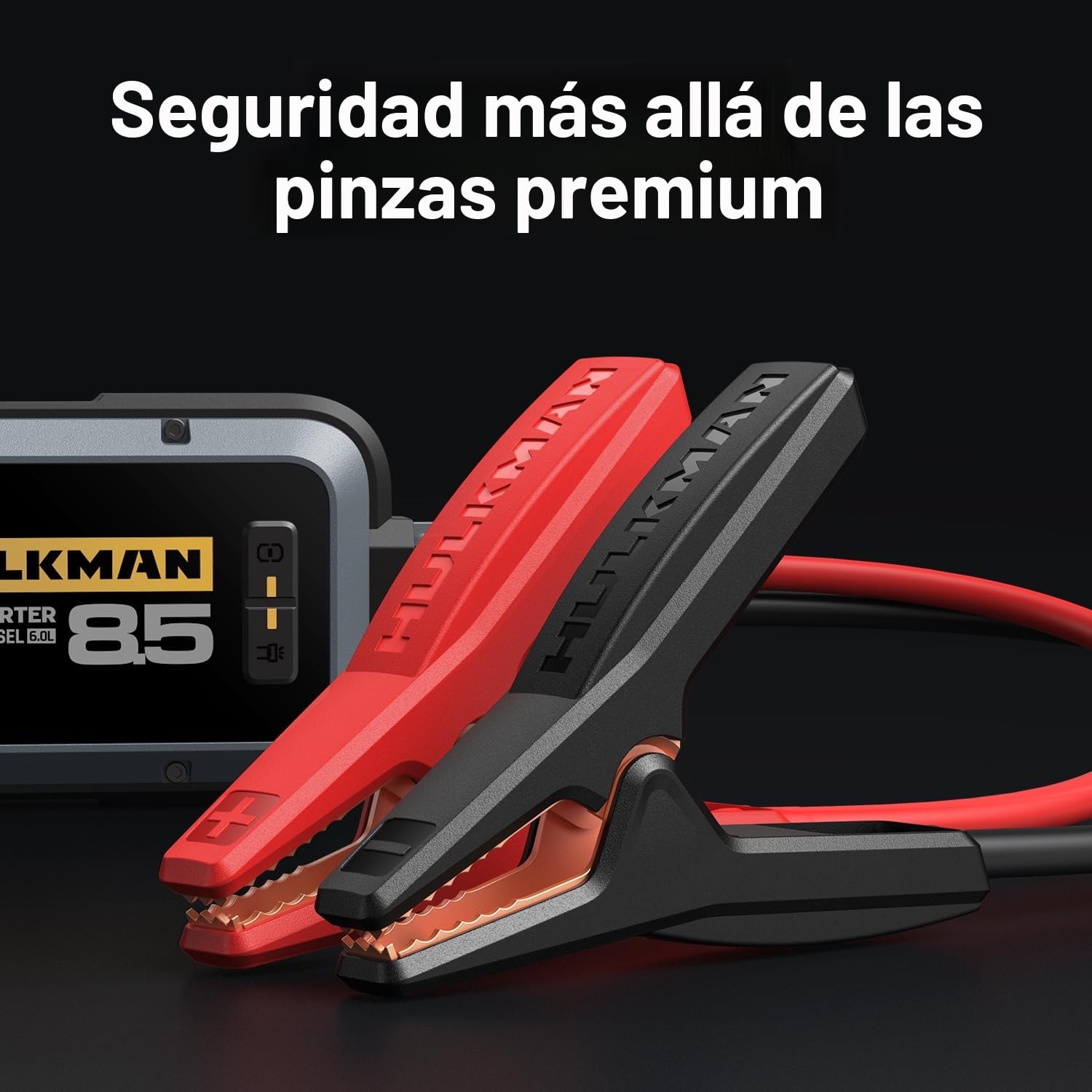 HULKMAN Alpha85 Arrancador de Coches 20000mAh 2000A Arrancador de Baterías de Coche (para 8,5L de Gasolina o 6,0L de Diésel) con Linterna LED de Emergencia Impermeable 65W Carga Rápida