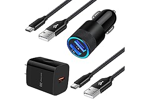 Qualcomm Quick Charge 3.0 Car Charger Wall Charger Block Type C Fast Charging Cable