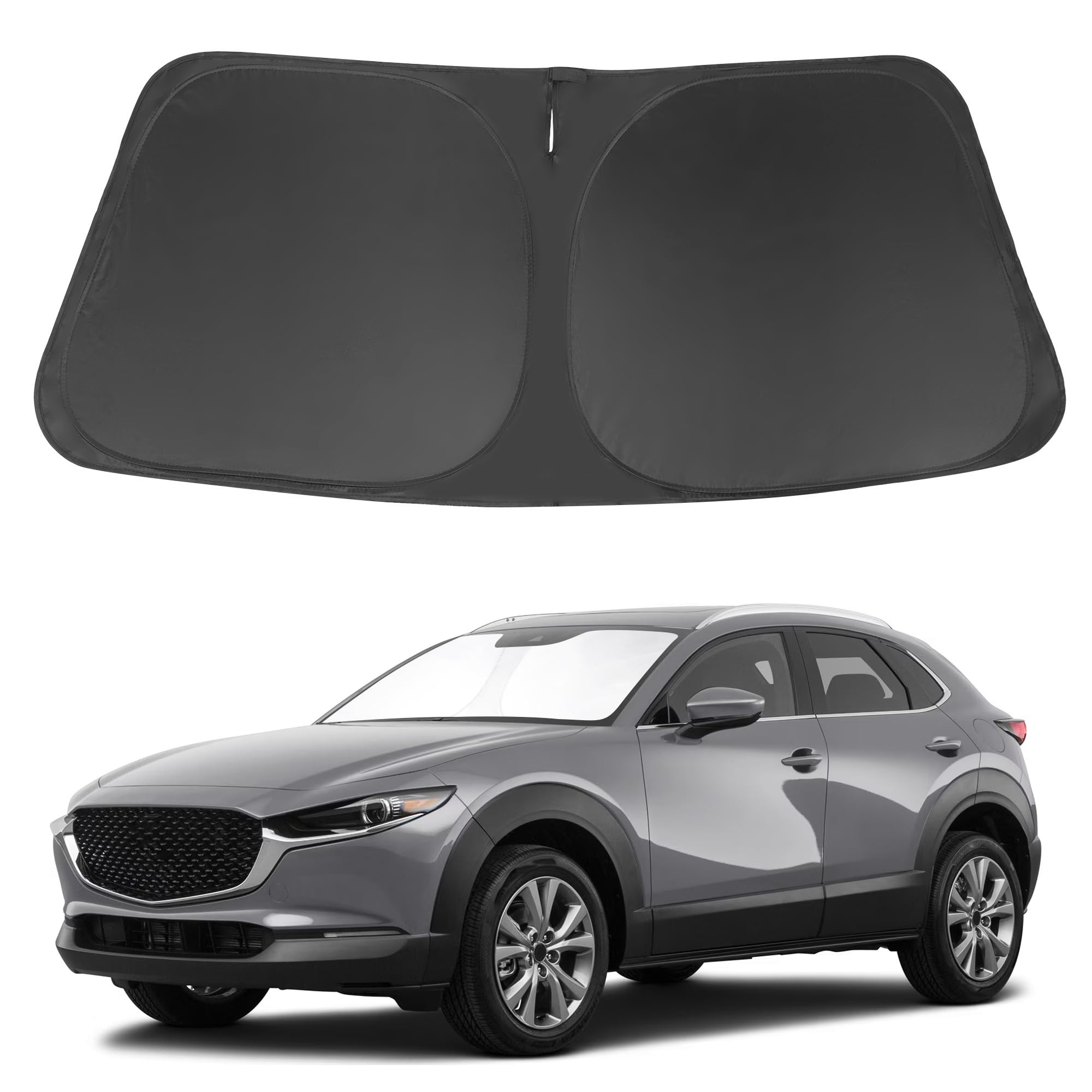 Windshield Sun Shade Compatible with Mazda CX-30 2019-2024 2025 CX30 Accessories Foldable Sun Visor Protector Sunshade Blocks Rays & Heat