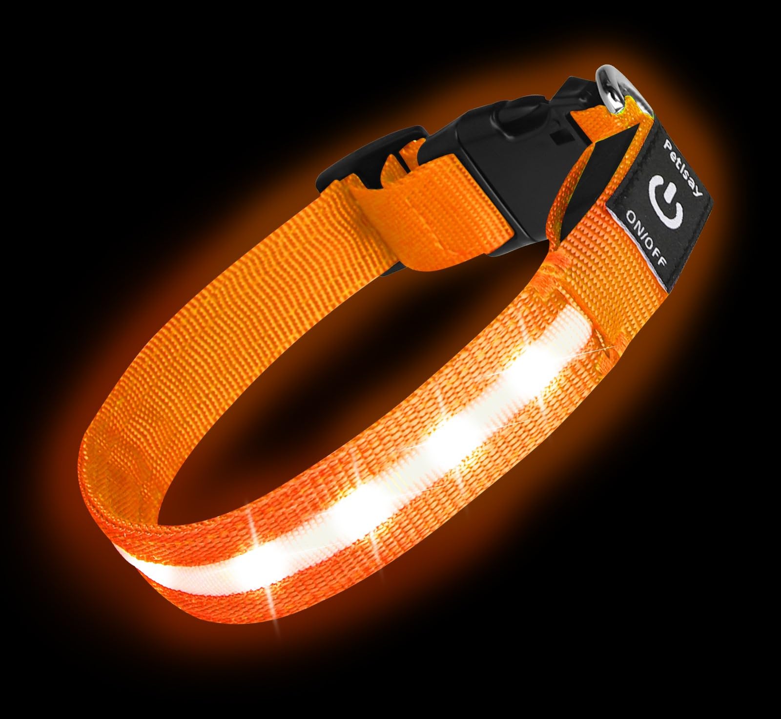 Super Bright LED Dog Collar - Fully Waterproof & Adjustable Glow Collar - USB-C Rechargeable for Night Walking, Safety - Flashing Lighted Collar for