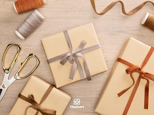 Miniatura 42 de Vitalizart Cinta de terciopelo verde polvoriento azul 3/8 pulgadas x 15 yardas, 3 rollos x 5 yardas para decoración de coronas de Navidad, adornos