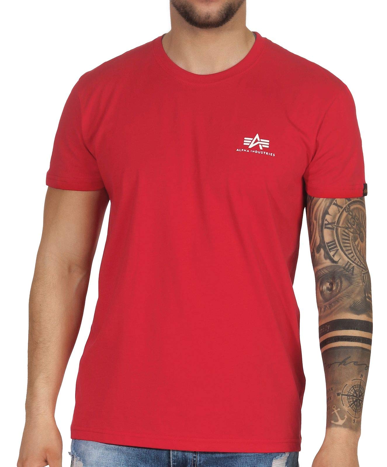 ALPHA INDUSTRIESMen's Basic T Small Logo T-Shirt