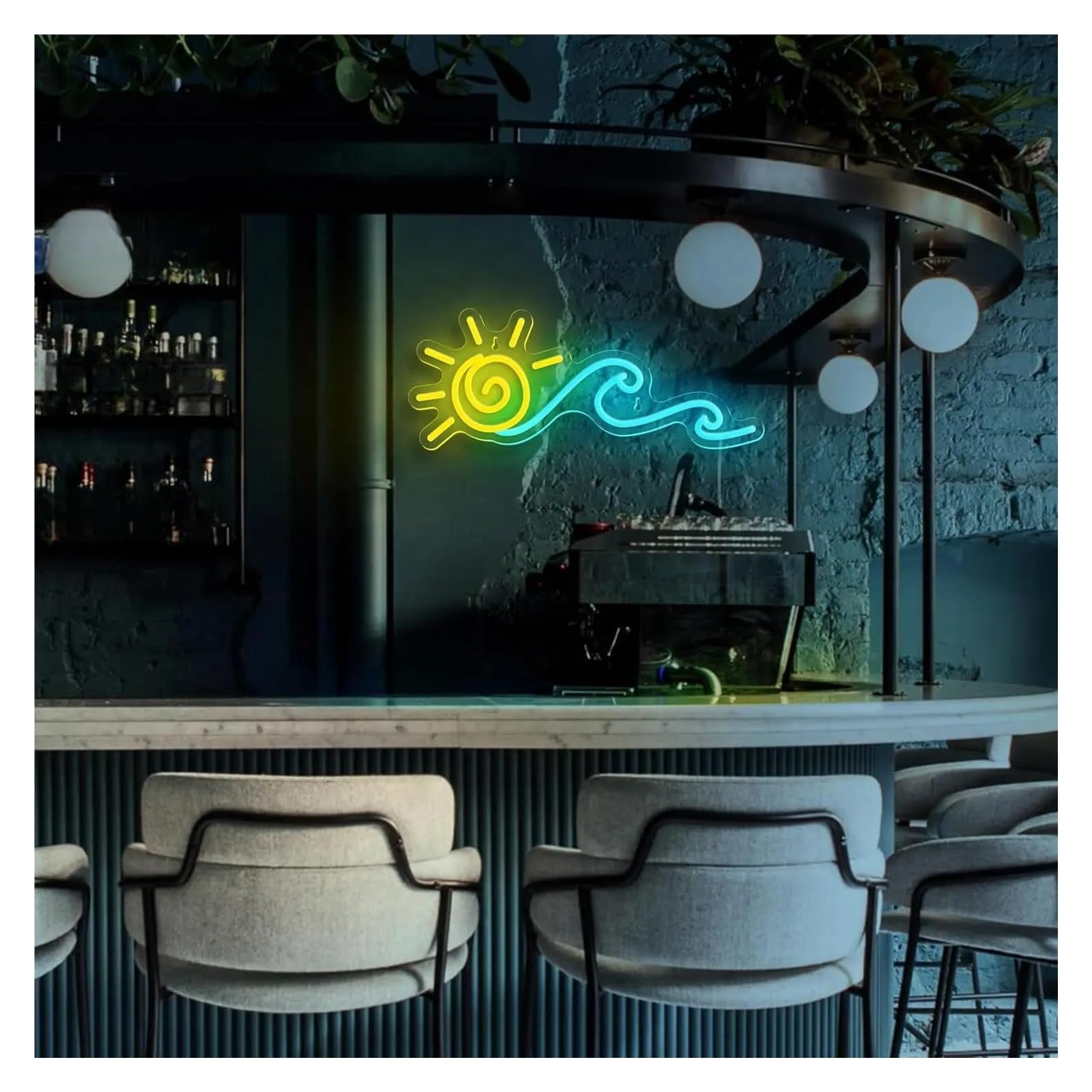 Luz de Diseño de Digital Señal De Neón De Amanecer Y Atardecer, Señal De Luces De Neón Regulables Alimentadas Por USB Para Dormitorio, Oficina Fiesta, Decoración De Pared 15cm×38cm