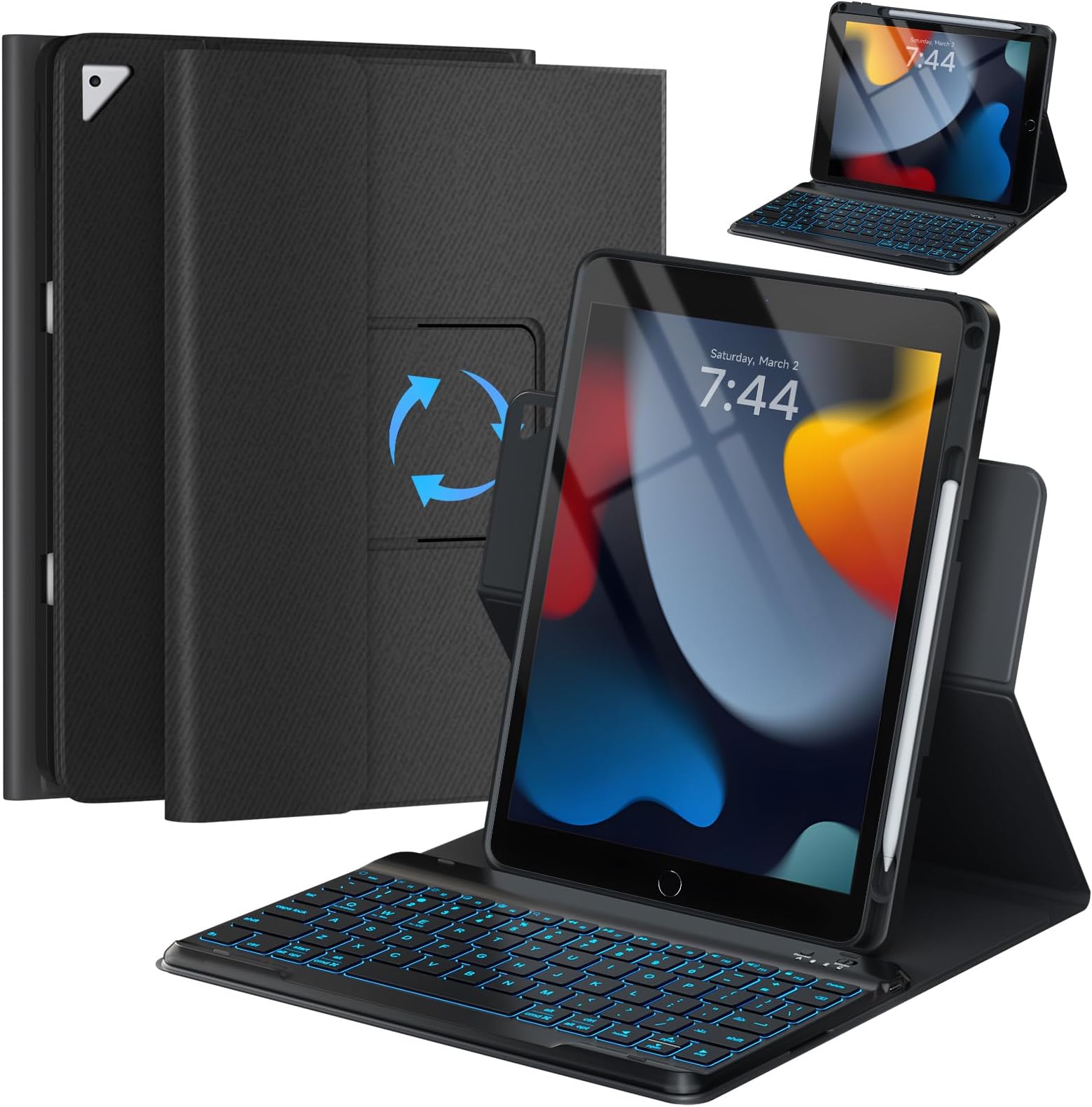 Étui Clavier Pour Ipad 9E Génération 2021-8E Génération 2020-7E