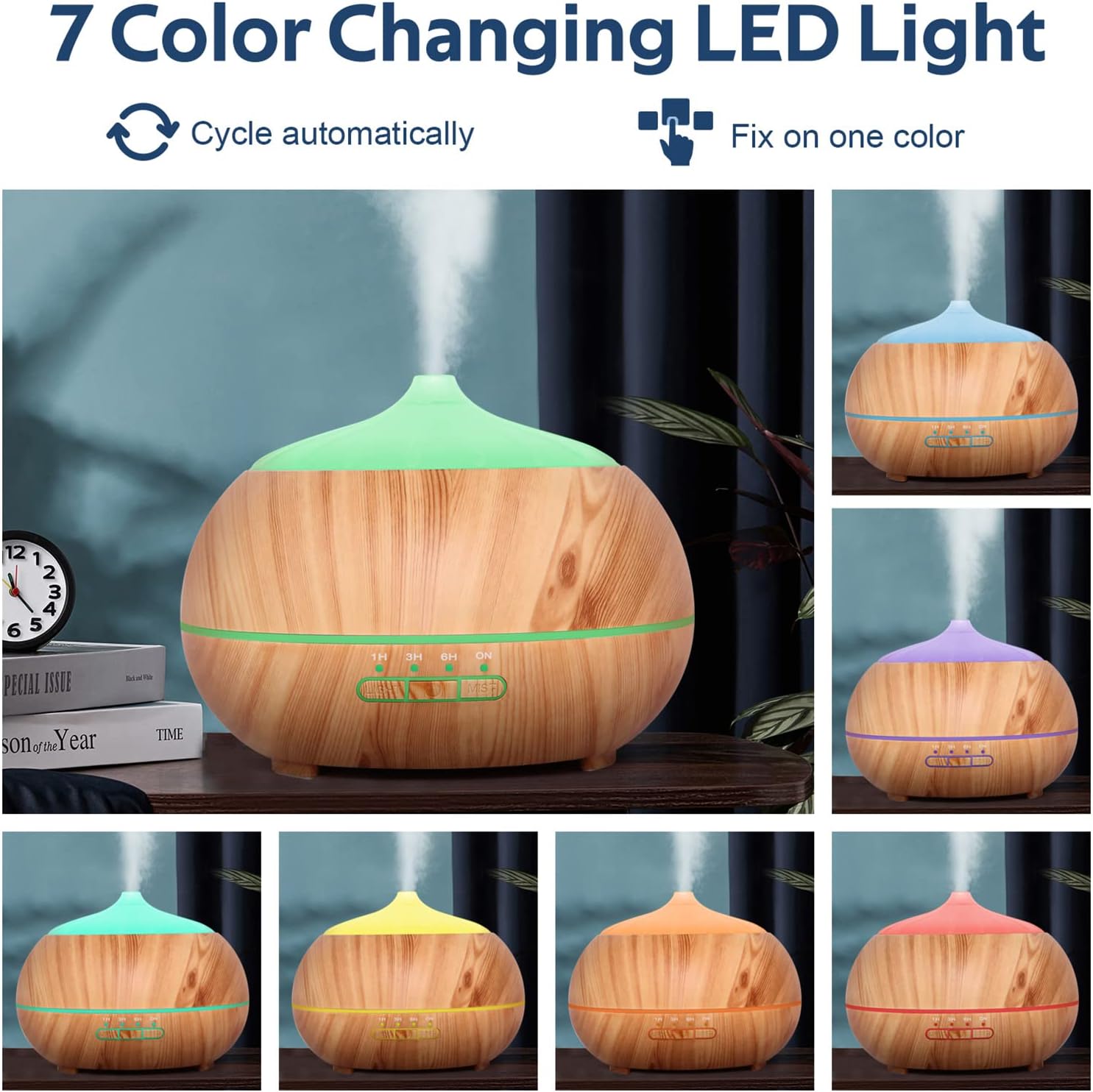 Diffusers for Essential Oils Large Room: 500ml Aromatherapy Diffuser Air Humidifier for Home - Ultrasonic Electric Aroma Vaporizer Bedroom - Scent Cool Mist Oil Humidifiers