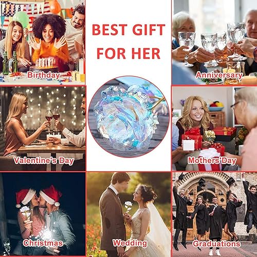 Miniatura 5 de 10 rosas chapadas en papel de aluminio, rosas artificiales de oro de 24 quilates, regalos para el día de la madre, día de San Valentín, cumpleaños,