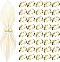 CYRYLC 40 Pack Matte Gold Semicircle Napkin Rings - Durable Stainless Steel Alloy for Weddings, Christmas Parties, Dinner Tables