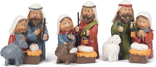 Transpac Imports - Juego de 4 figuras de resina, color verde