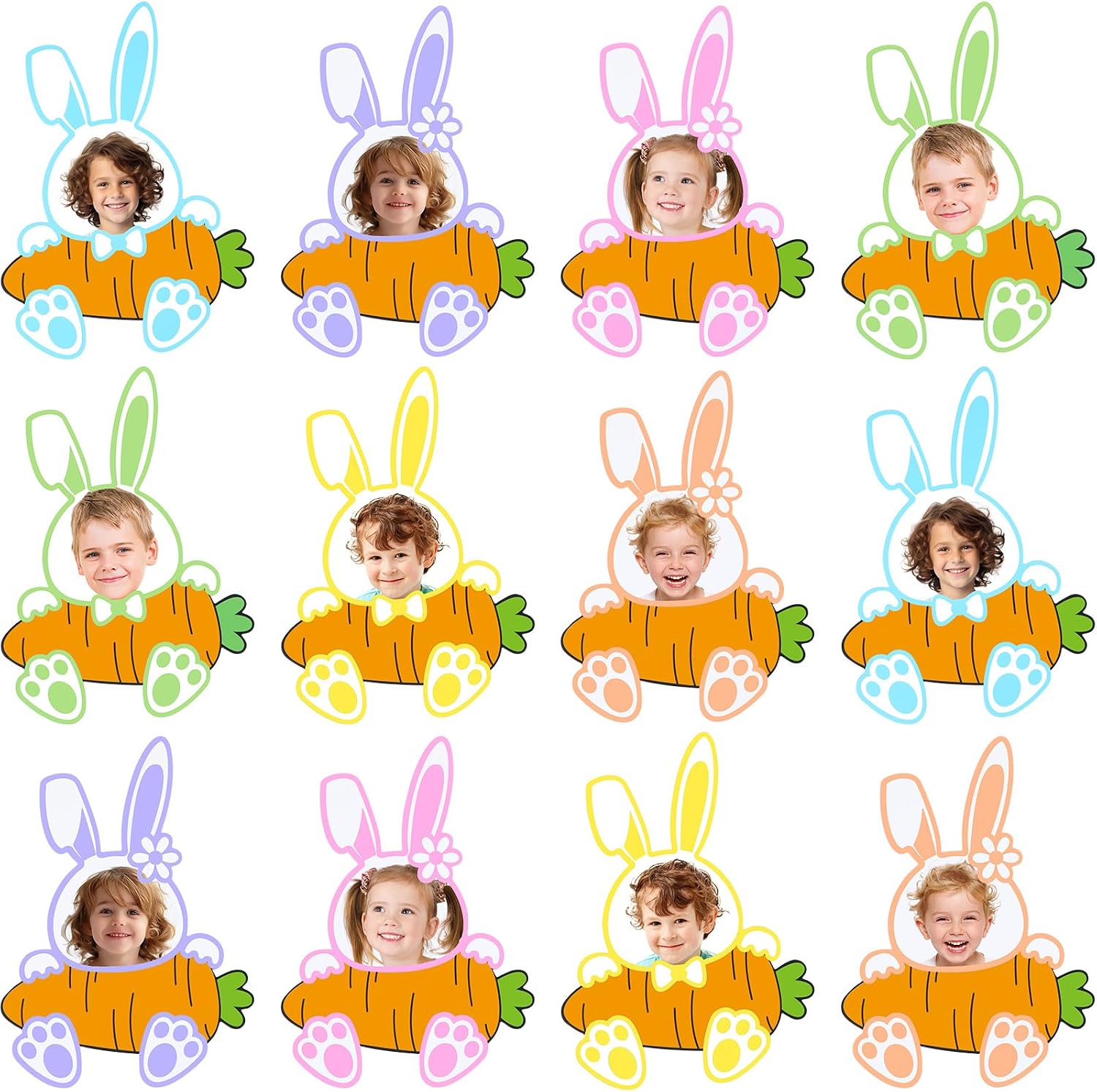 Amazon.com: Fuutreo 48 Pcs Easter Bunny Cutout for Bulletin Board ...