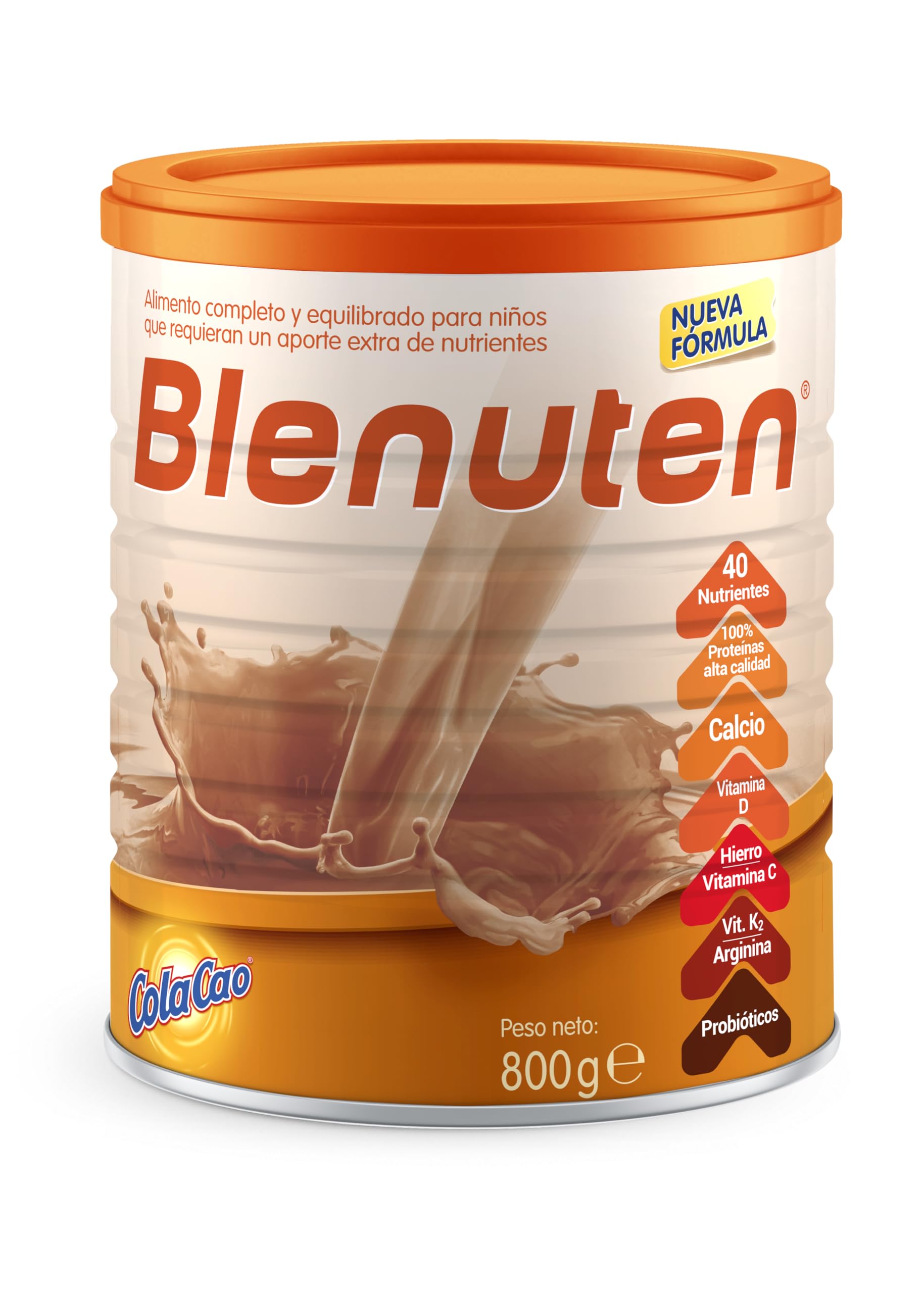Blenuten Cola Cao | 800g | Suplemento Alimenticio Para Niños Mayores de 3 Años, con Vitaminas y Minerales