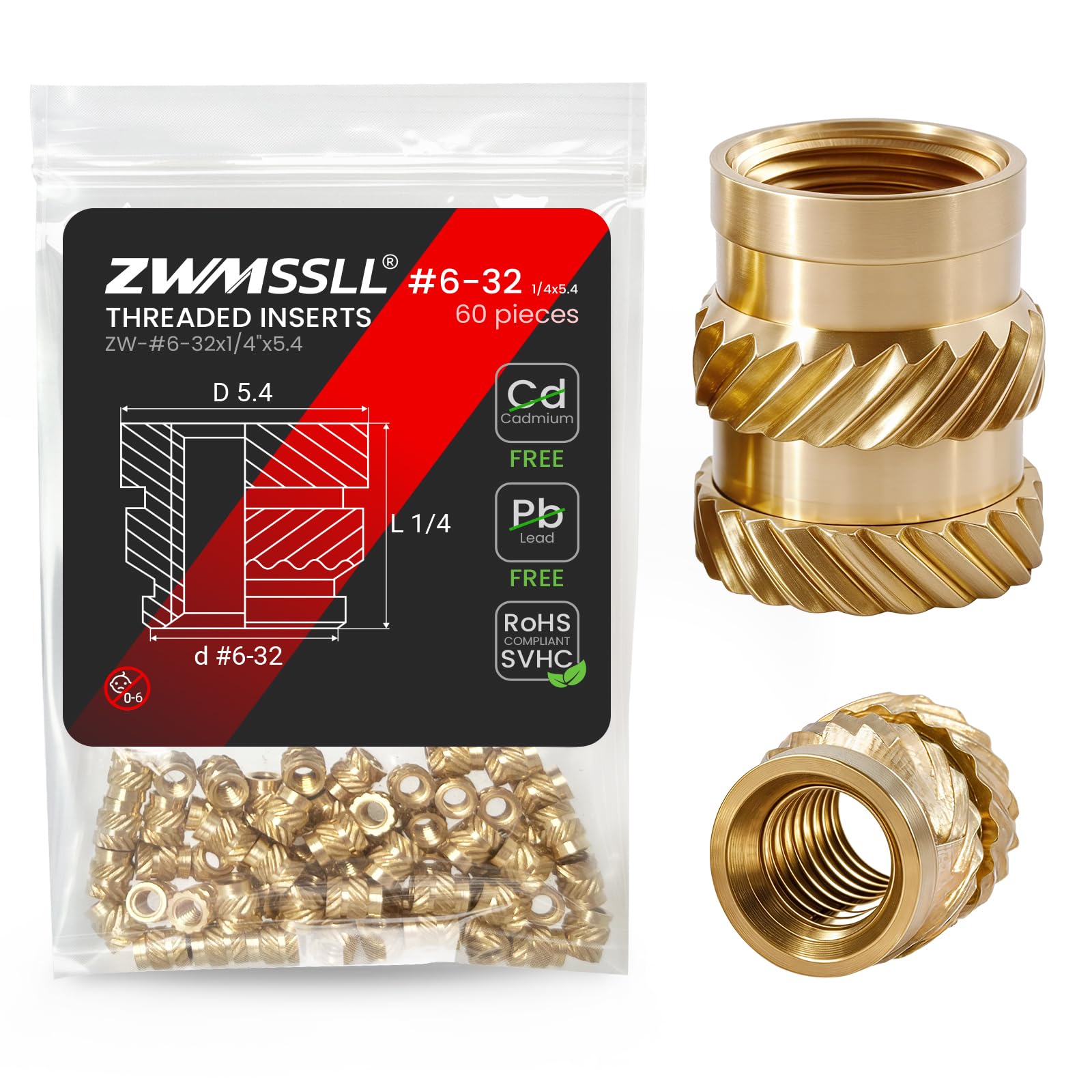 Brass Threaded Inserts for 3D Printing -23 Brass Threaded Inserts for 3D Printing -23