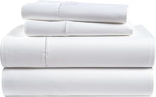 Lane Linen 100% Egyptian Cotton California King Sheet Set - Soft, Breathable, OEKO-TEX Certified Deep Pocket Cal King Sheets - White