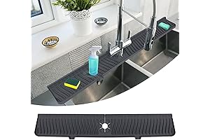 30 Inch Sink Backsplash Splash Guard Mat in Black