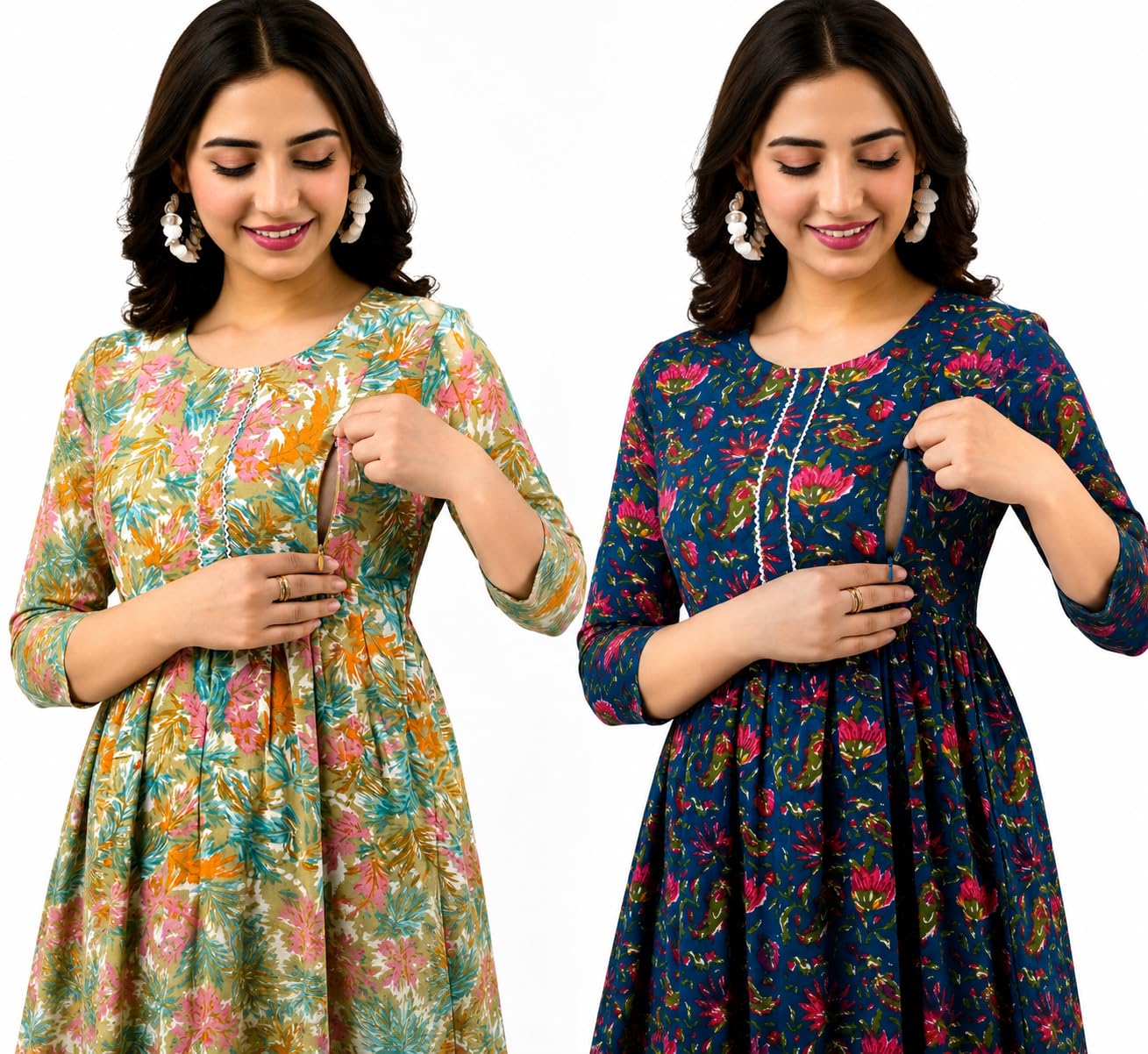 Maternity Kurti for Women, Feeding Kurti, Kurti for Women, Printed Kurti, Combo of 2-image-23