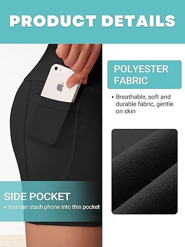 Miniatura 5 de Pantalones cortos de ciclismo de voleibol para niñas, pantalones cortos de compresión de elastano con bolsillos para niños, baile, yoga y atletismo