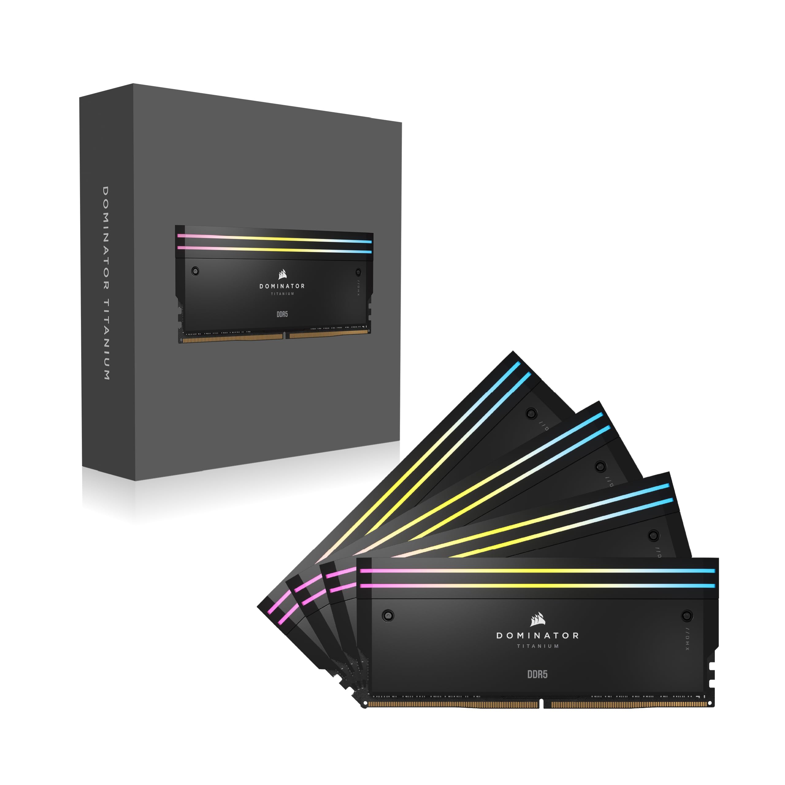 CORSAIR DOMINATOR TITANIUM RGB DDR5 RAM 64GB (4x16GB) DDR5 Fino a 6000MHz CL36 Intel XMP iCUE Compatibile Per Computer - Nero (CMP64GX5M4B6000C36)