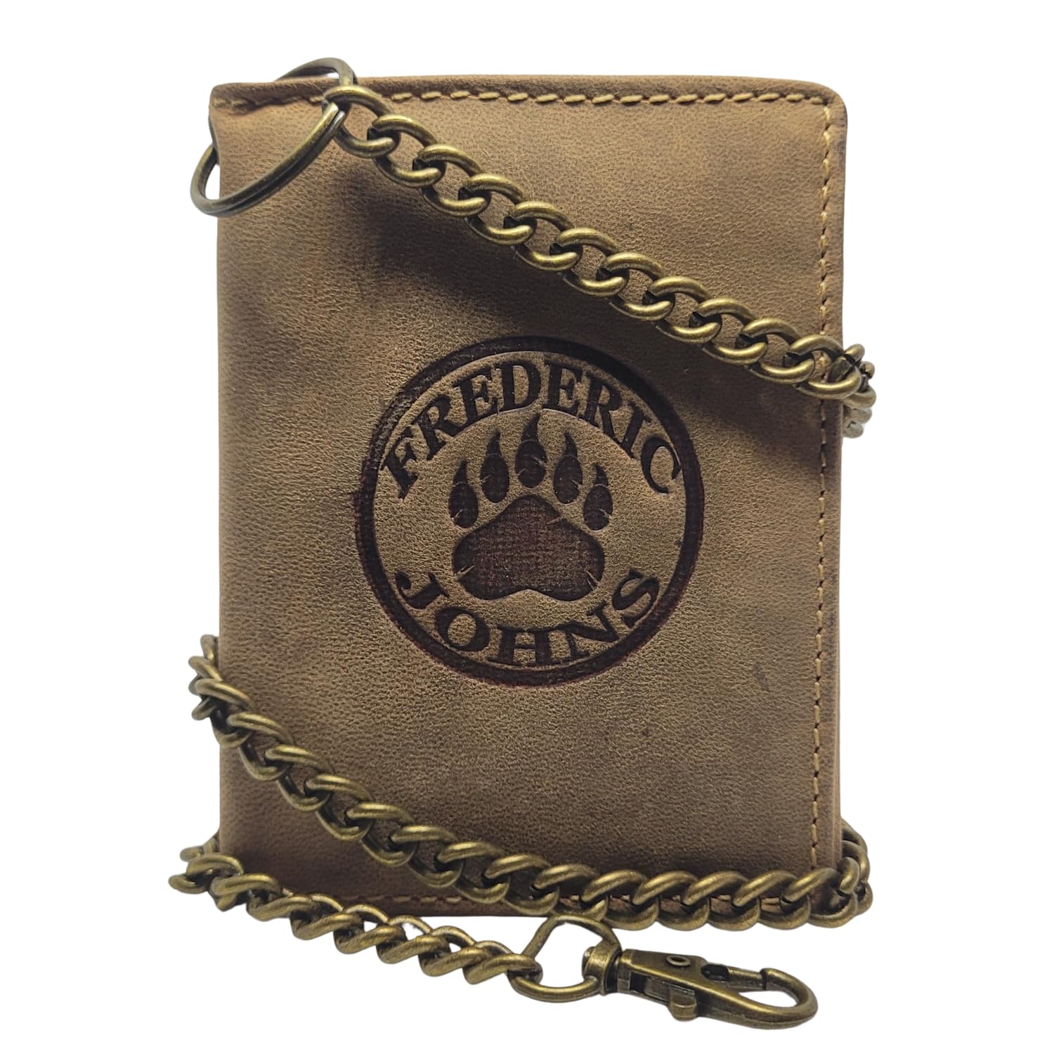 Frédéric Johns® - Cartera de Motociclista Vintage para Hombre - Biker Trucker - Modelo Hells (Marrón)