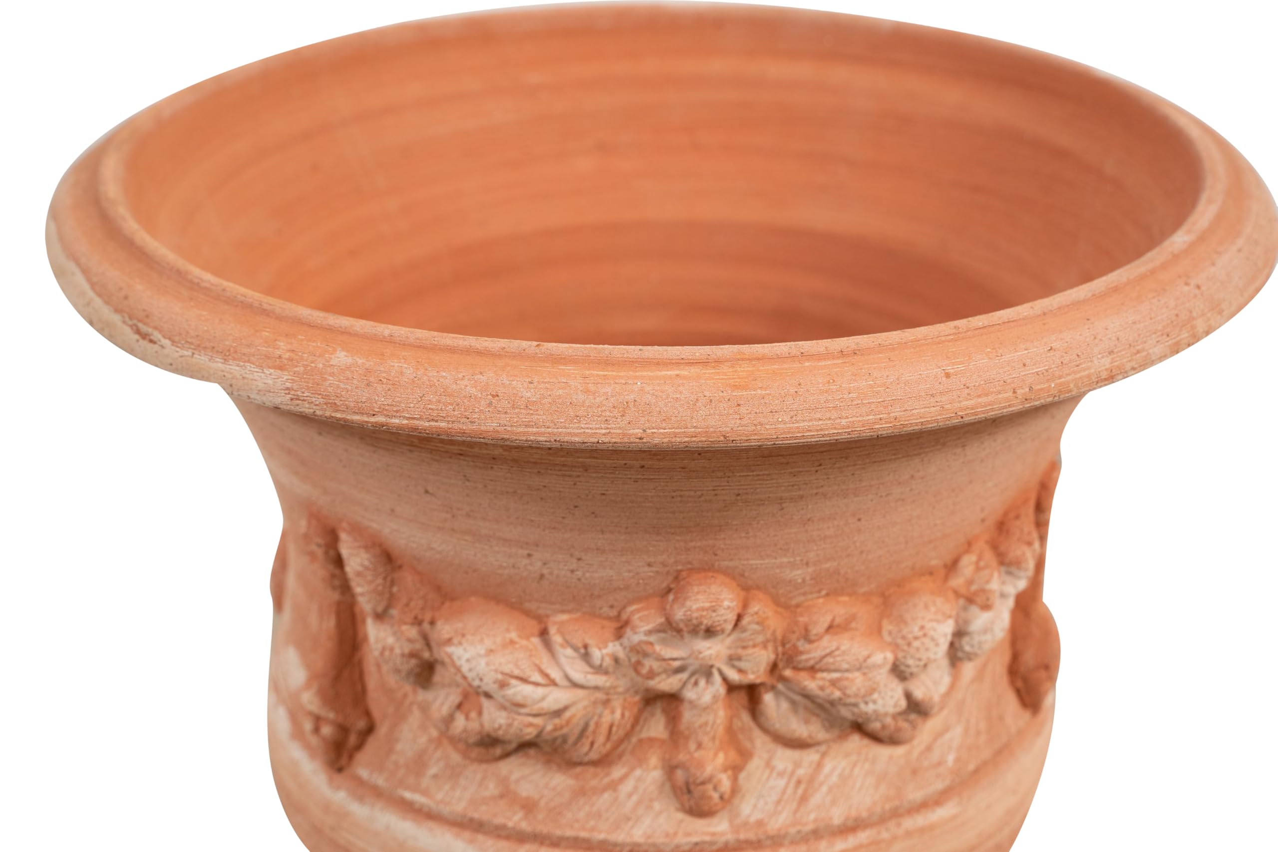 Biscottini Ręcznie wykonana doniczka z terakoty, 35 x 40 x 35 cm, miska do użytku wewnątrz i na zewnątrz, duża doniczka, wyprodukowano we Włoszech, donica na rośliny do użytku na zewnątrz, okrągła