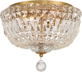Crystorama Roslyn 12'' Aged Brass Flush Mount