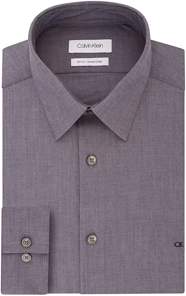 Calvin Klein Men's Dress Shirt Slim Fit Stretch Flex Collar