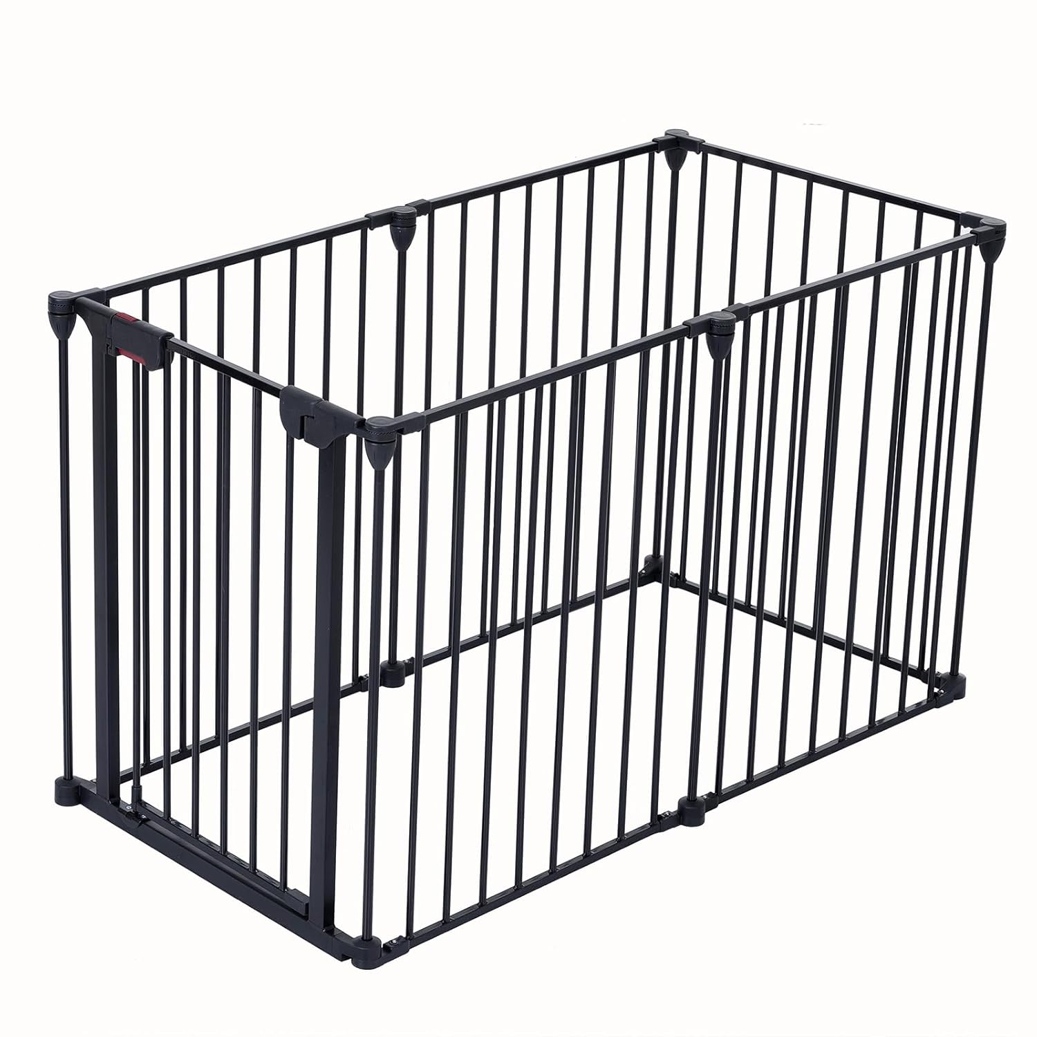 Safety Gate, Outdoor Fence Gate with Reinforced Frame, Wall Mounted Hardware Steel 4-in-1 Metal Safety Door for Corridor, Doorway, House Stairs Black One Size