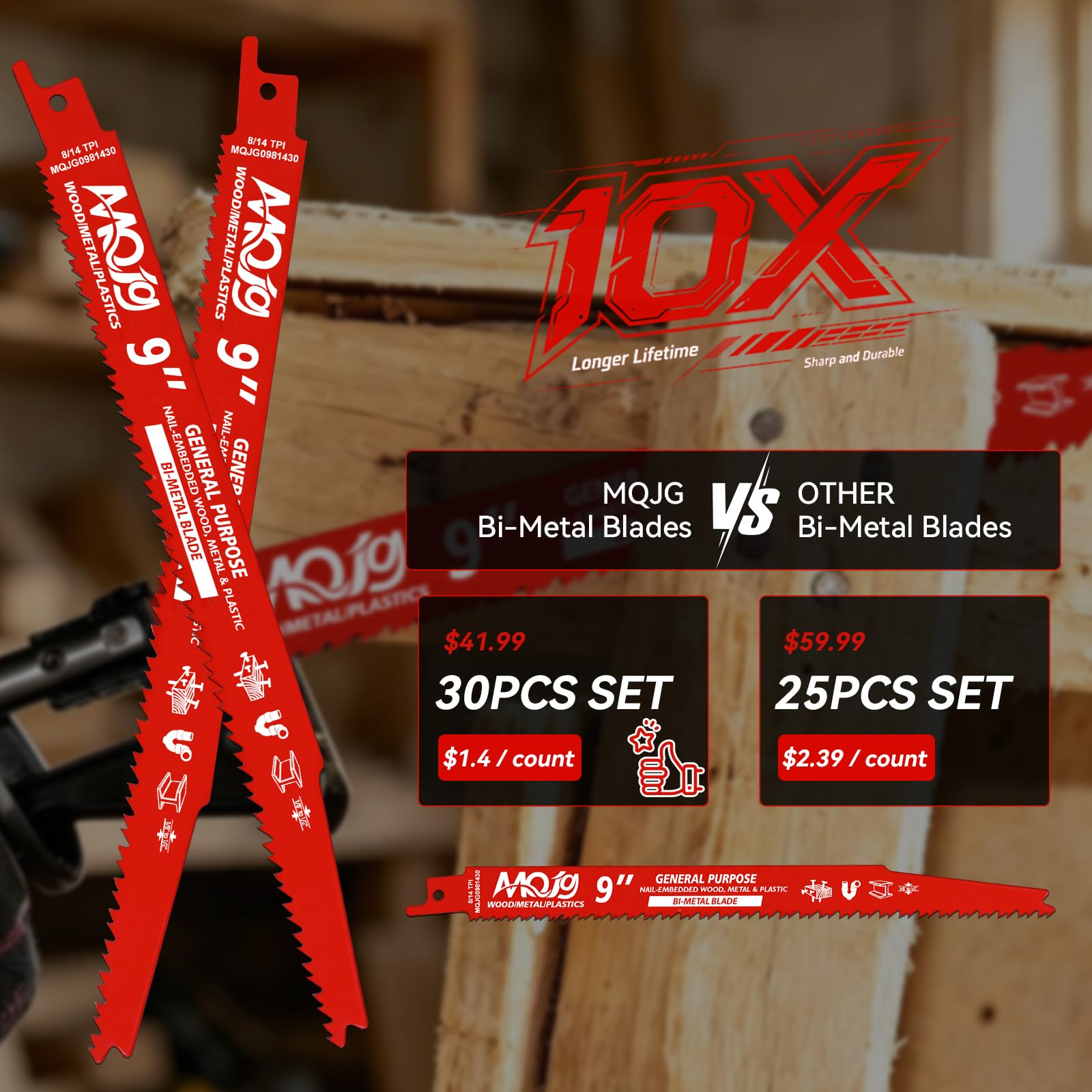 30 Reciprocating Saw Blades - Multi-Material Cuts -5