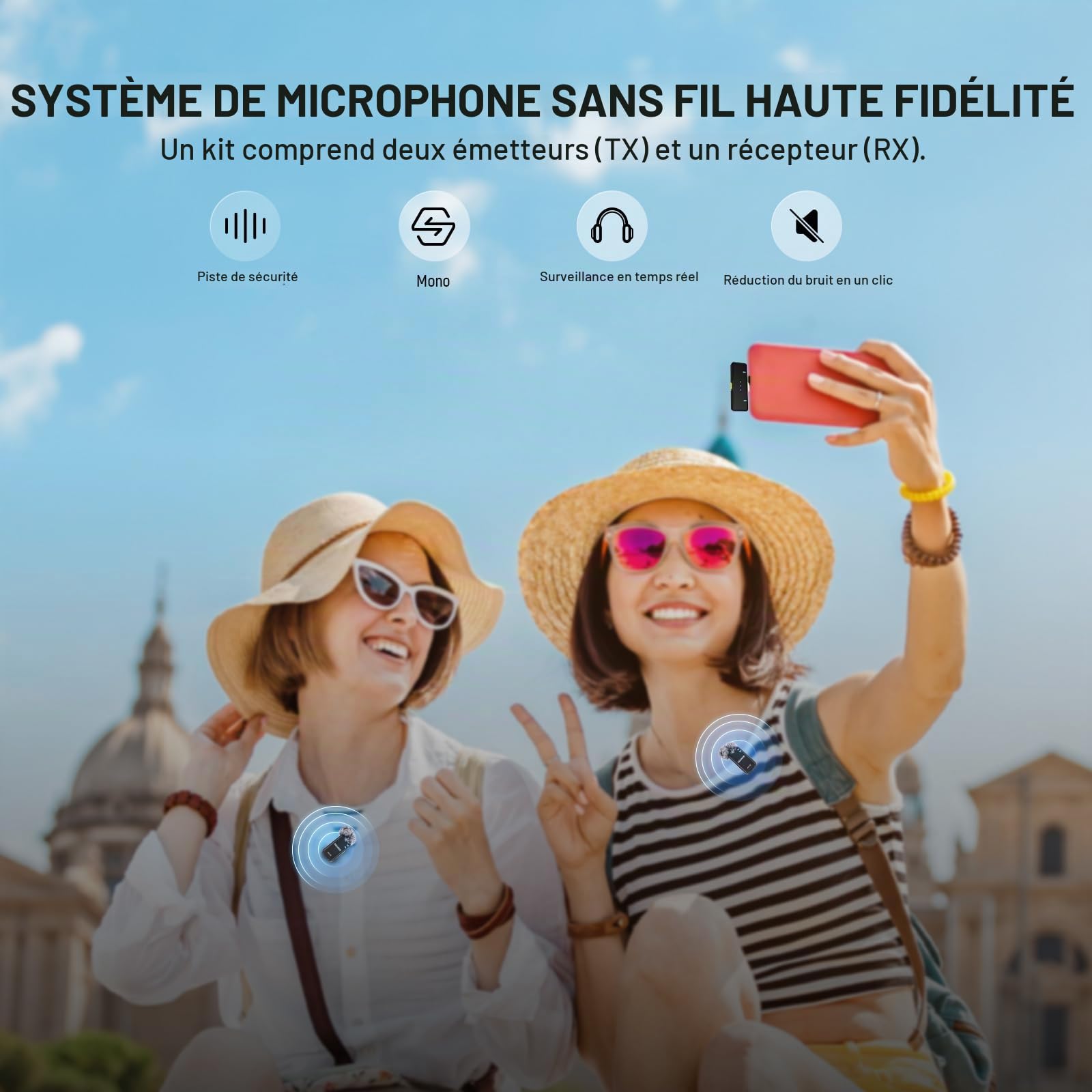 Neewer Kit Microphone Cravate sans Fil pour Phone avec USB TypeC,Micro Cravate pour iPhone1615 Série Téléphone Android,Système Microphone Cravate Antibruit,Enregistrement Vidéo en Direct Podcast,KM15
