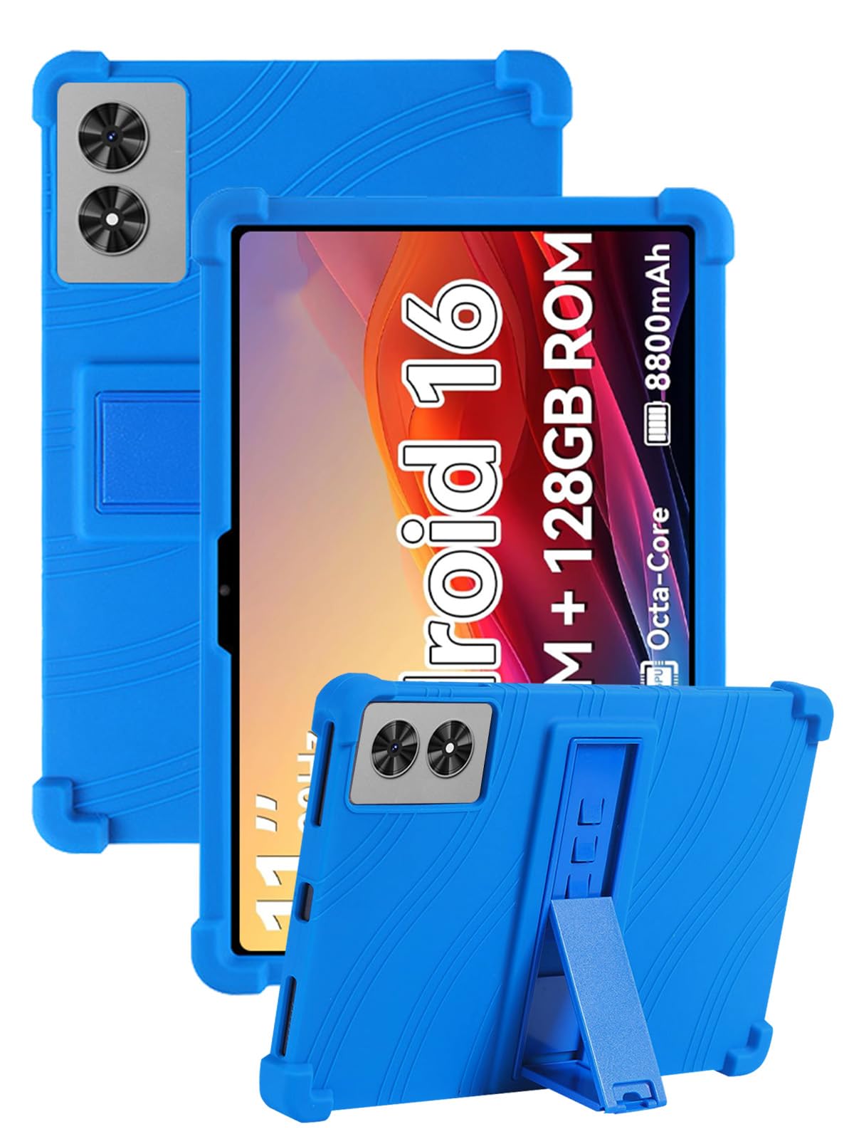 Étui silicone bleu avec support pour tablette Frameflow P11T 11" - 8