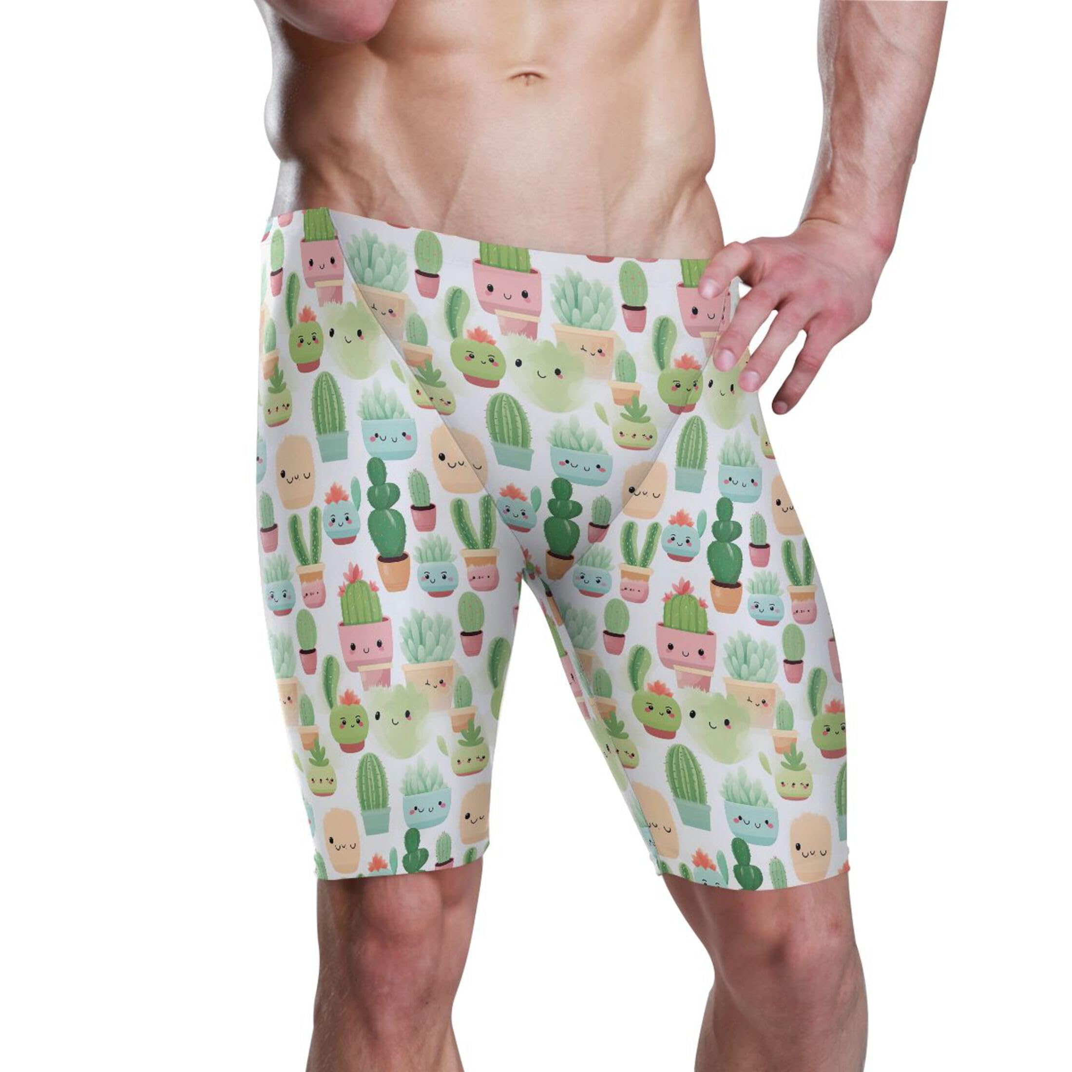Cactus Cute Men's Swim Jammers Racing & Training Swimsuit Fast, Flexible,Comfortable XXXL B0402399