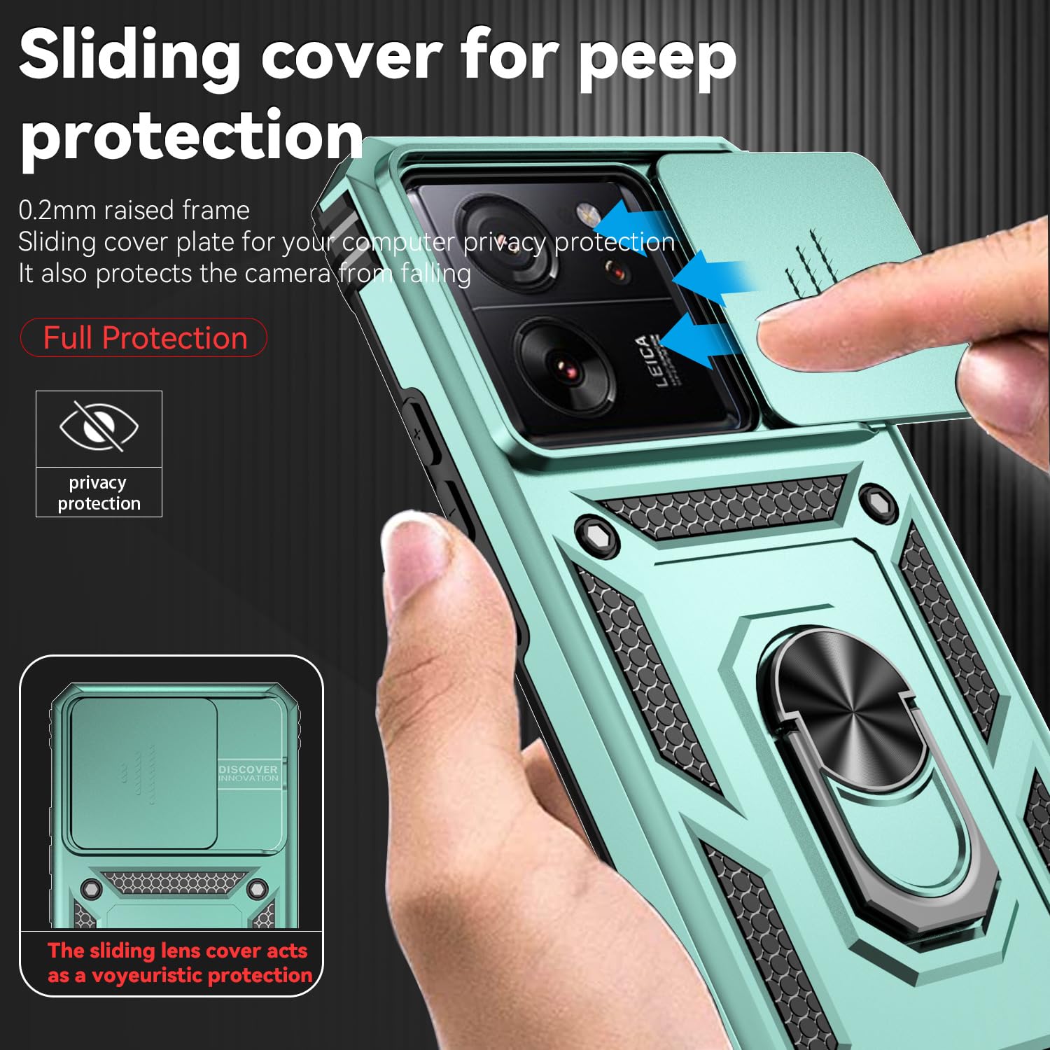 Handyhülle Für Xiaomi 13T Pro Mit Kameraschutz & 360° Ring-Ständer – Stoßfest, Kratzfest, Aus TPU & PC