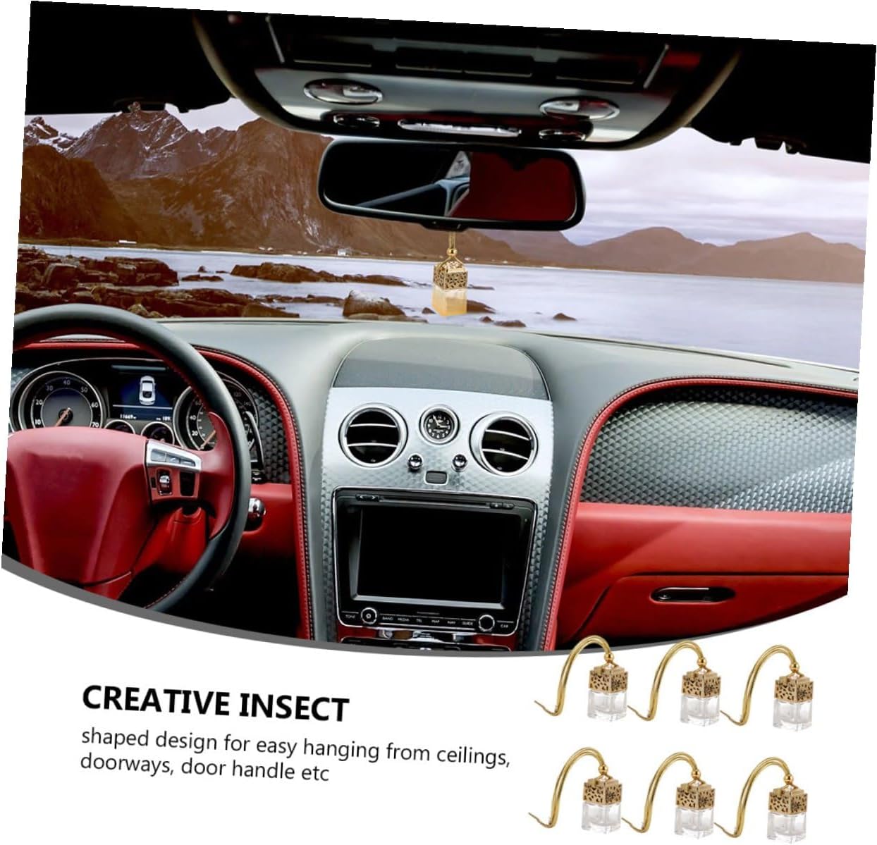 SUPVOX 6pcs Perfume Hanging Empty Bottle Car Hanging Decor Refillable Car Freshener Perfume Bottle Pendant Essential Oil Freshener s Empty Glass Travel Charm Ornament