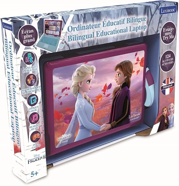 Lexibook Disney Frozen 2 - Computer Portatile educativo bilingue francese/inglese-124 attività per Divertimento e apprendimento interattivo-Matematica, Logica, Musica, Orologio - JC598FZi1 - 4