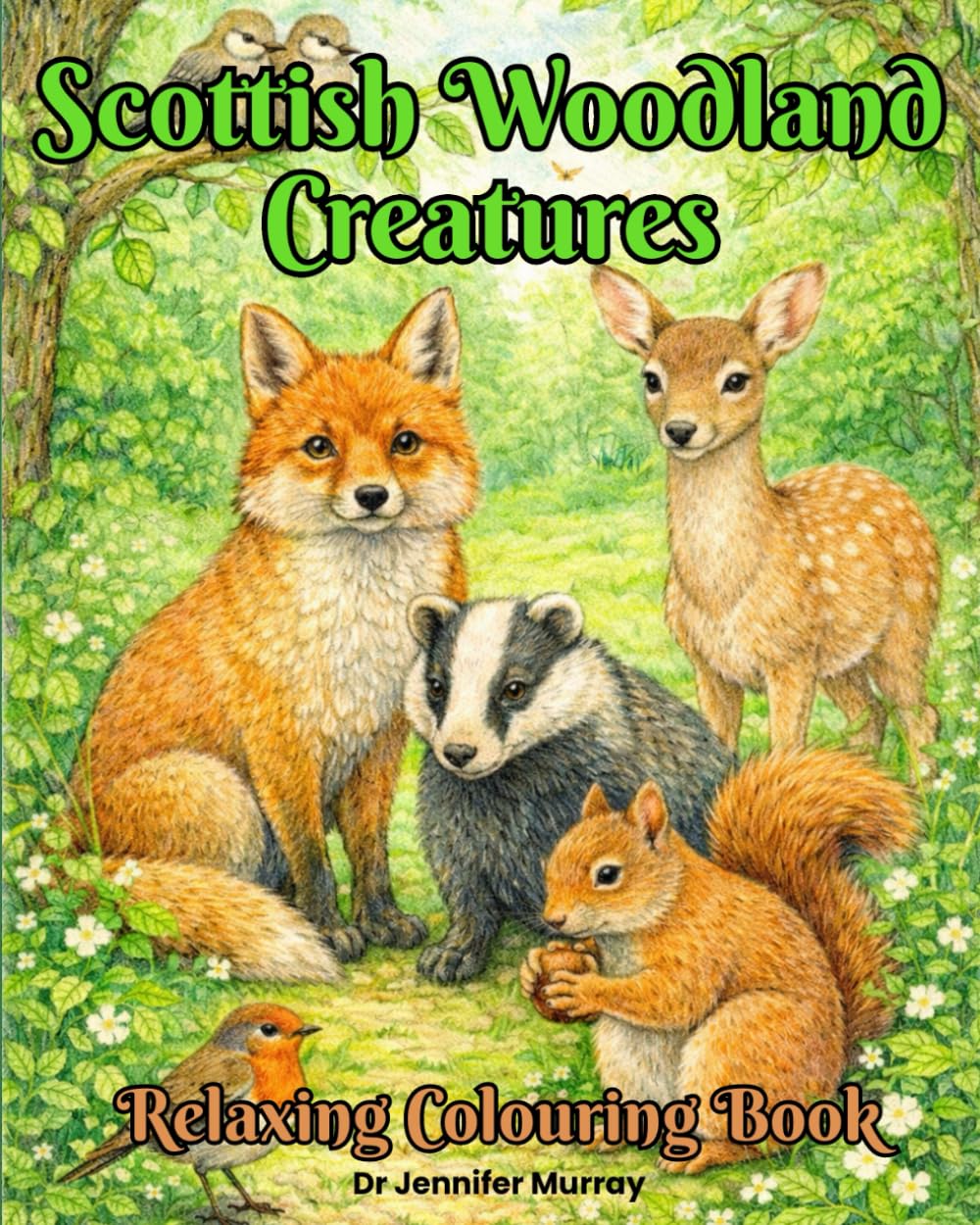 Scottish Woodland Creature: Relaxing Colouring Book