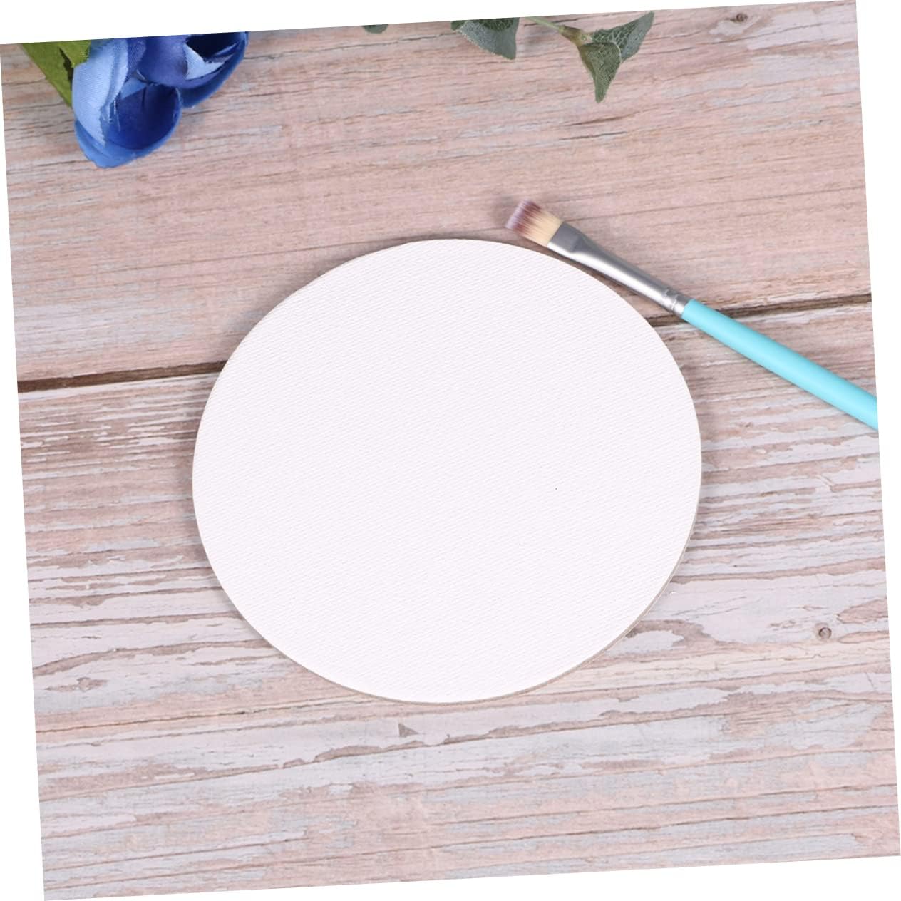 24pcs Round Canvas Boards Premium Art Painting Panels for Oil and Tempera White Sketchpads for Students and Enthusiasts for Creative Projects