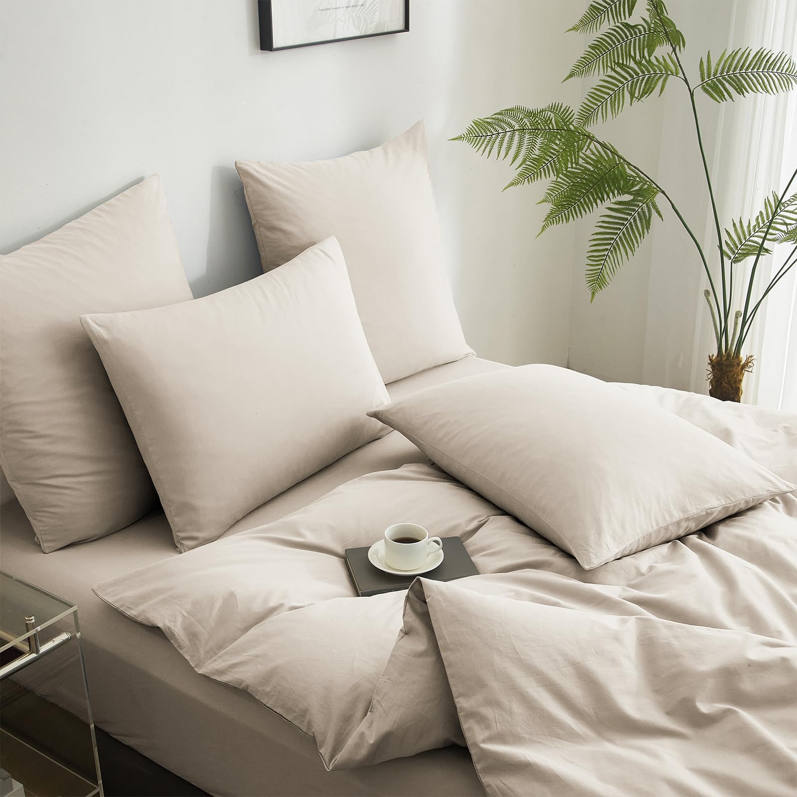 Biancheria da letto 135x200 cm, motivo floreale di ciliegio giapponese, 3 pezzi, con stampa 3D, copripiumino 135x200 cm, con chiusura lampo, estiva