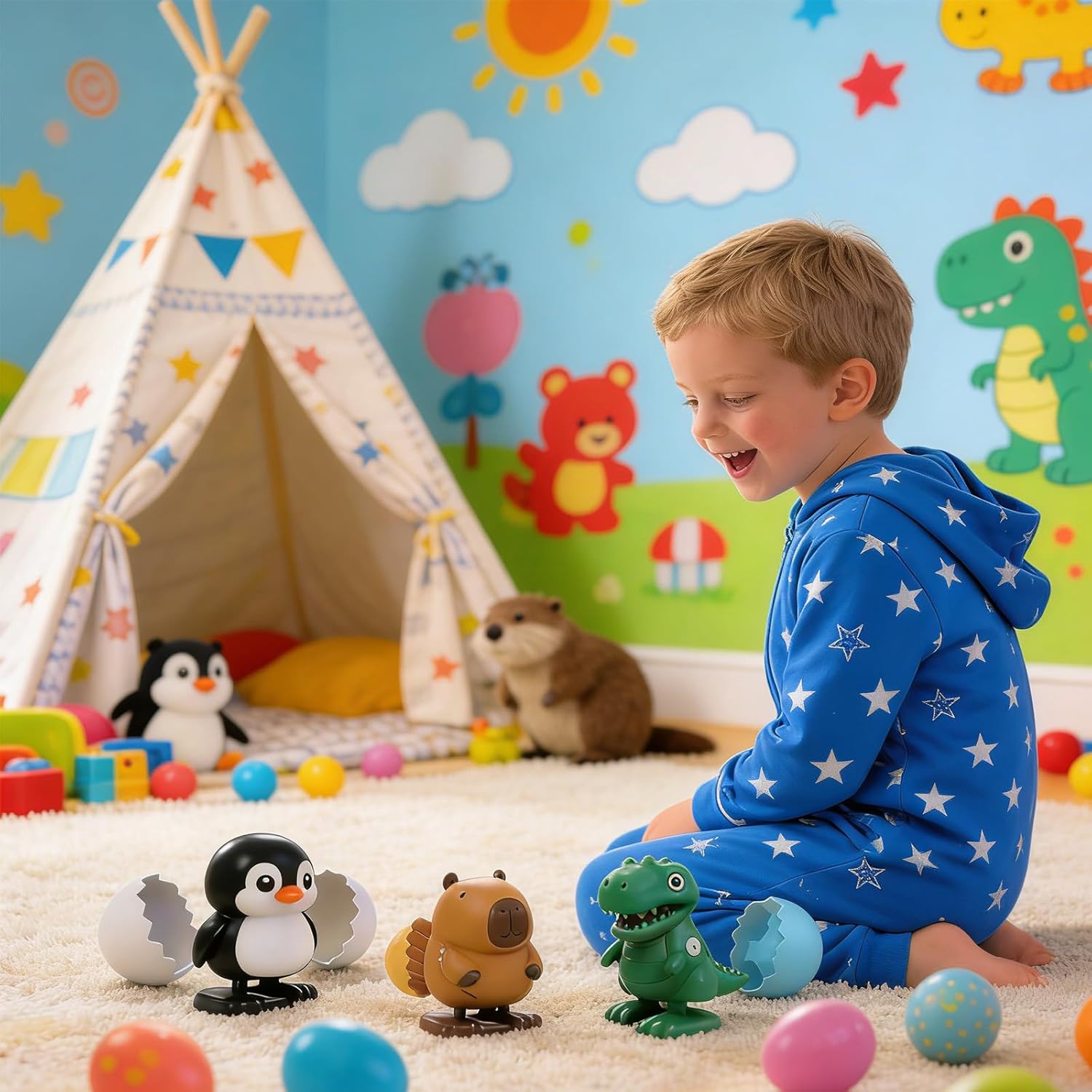 ACMONEY Boom Eggs,Wind-Up Surprise Dino Eggs - Reusable Clockwork Dinosaur Toys for Boys & Girls - Easter, Christmas, Birthday Gift (Duck)