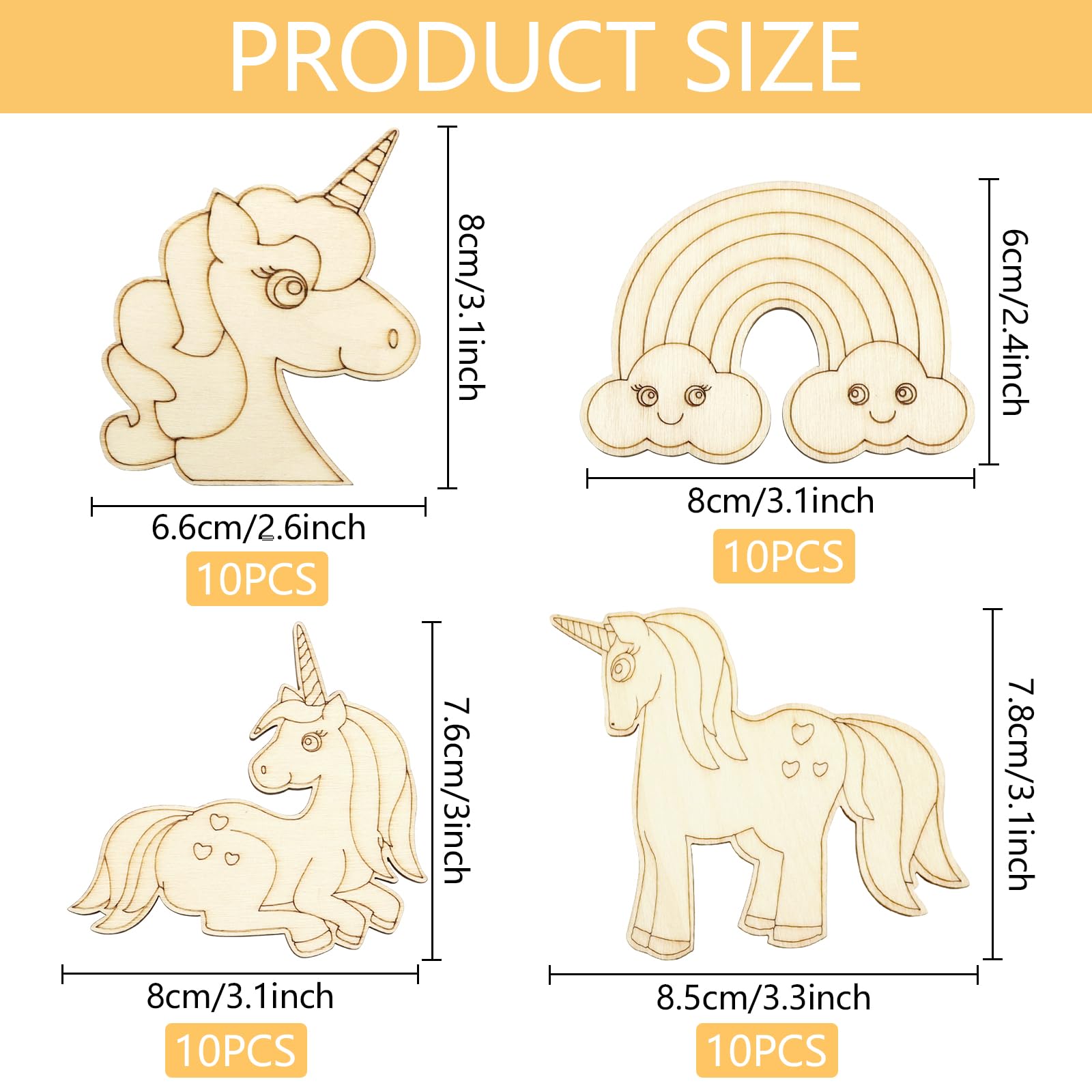 Juego De Manualidades De Madera De Unicornio – 55 Piezas Con Lápices Y Pegatinas De Diamantes, Ideal Para Cumpleaños Infantiles